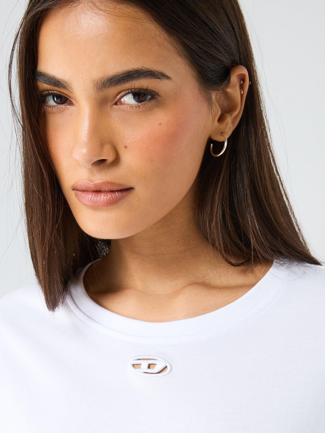 Image 6 of 6 of Diesel D-Eivor Wrap T-Shirt Dress - White