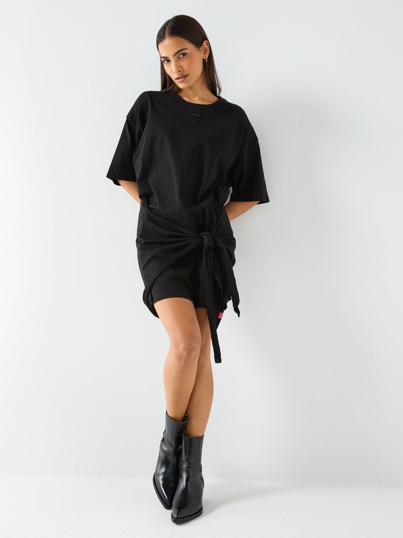 Image 3 of 6 of Diesel D-Eivor Wrap T-Shirt Dress - Black