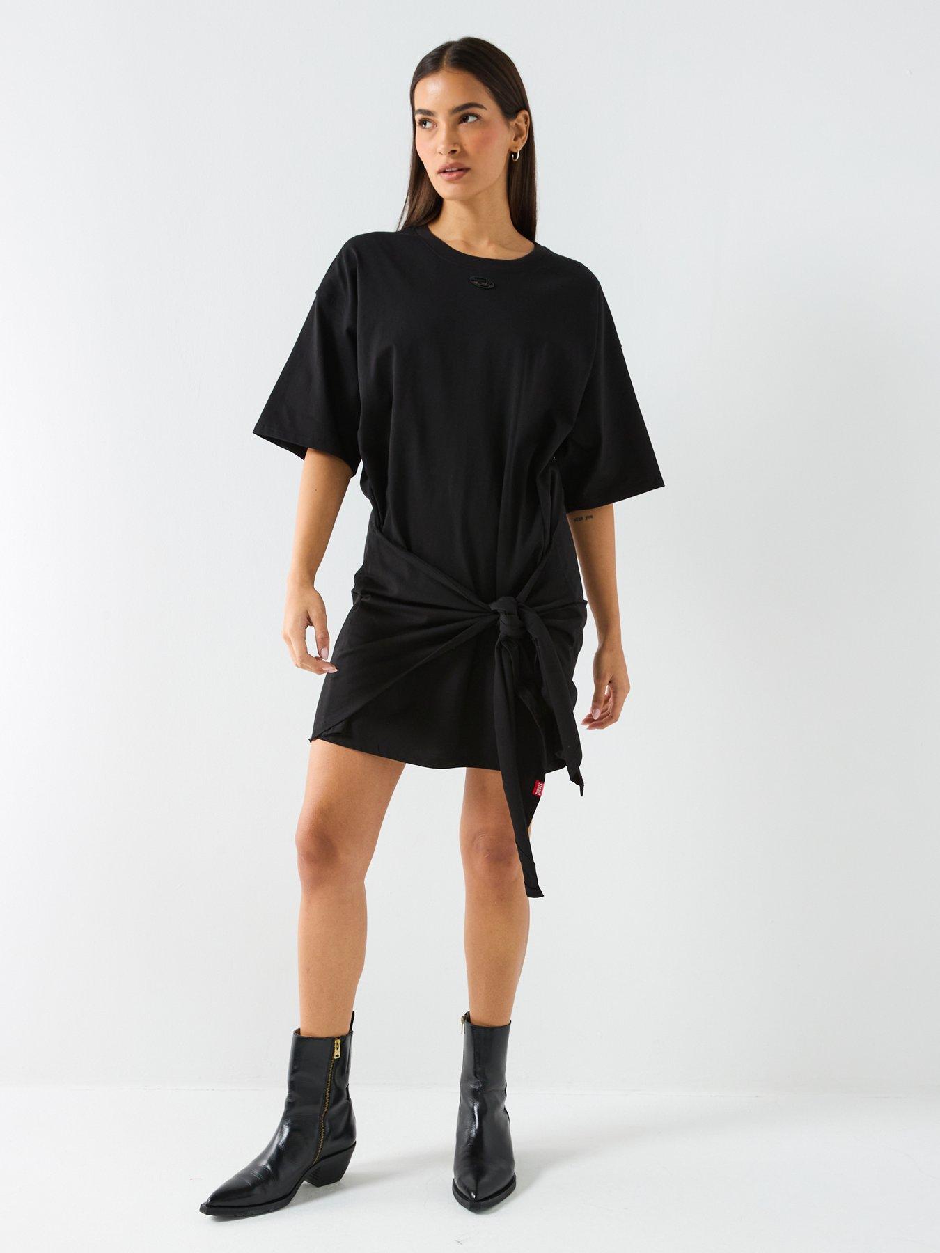 Image 6 of 6 of Diesel D-Eivor Wrap T-Shirt Dress - Black