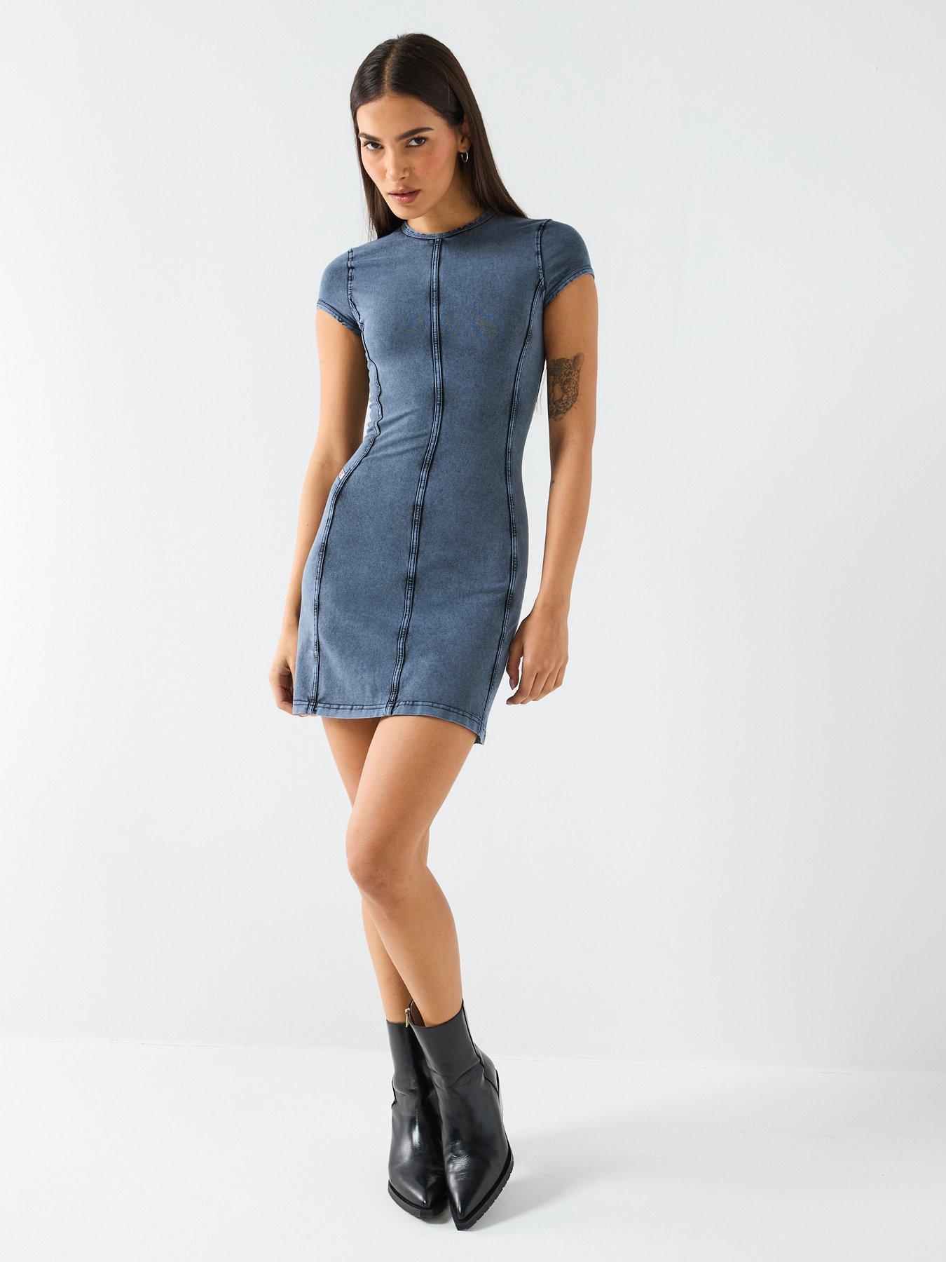 Diesel D-Cupsleeves Mini Dress - Dark Grey | Very