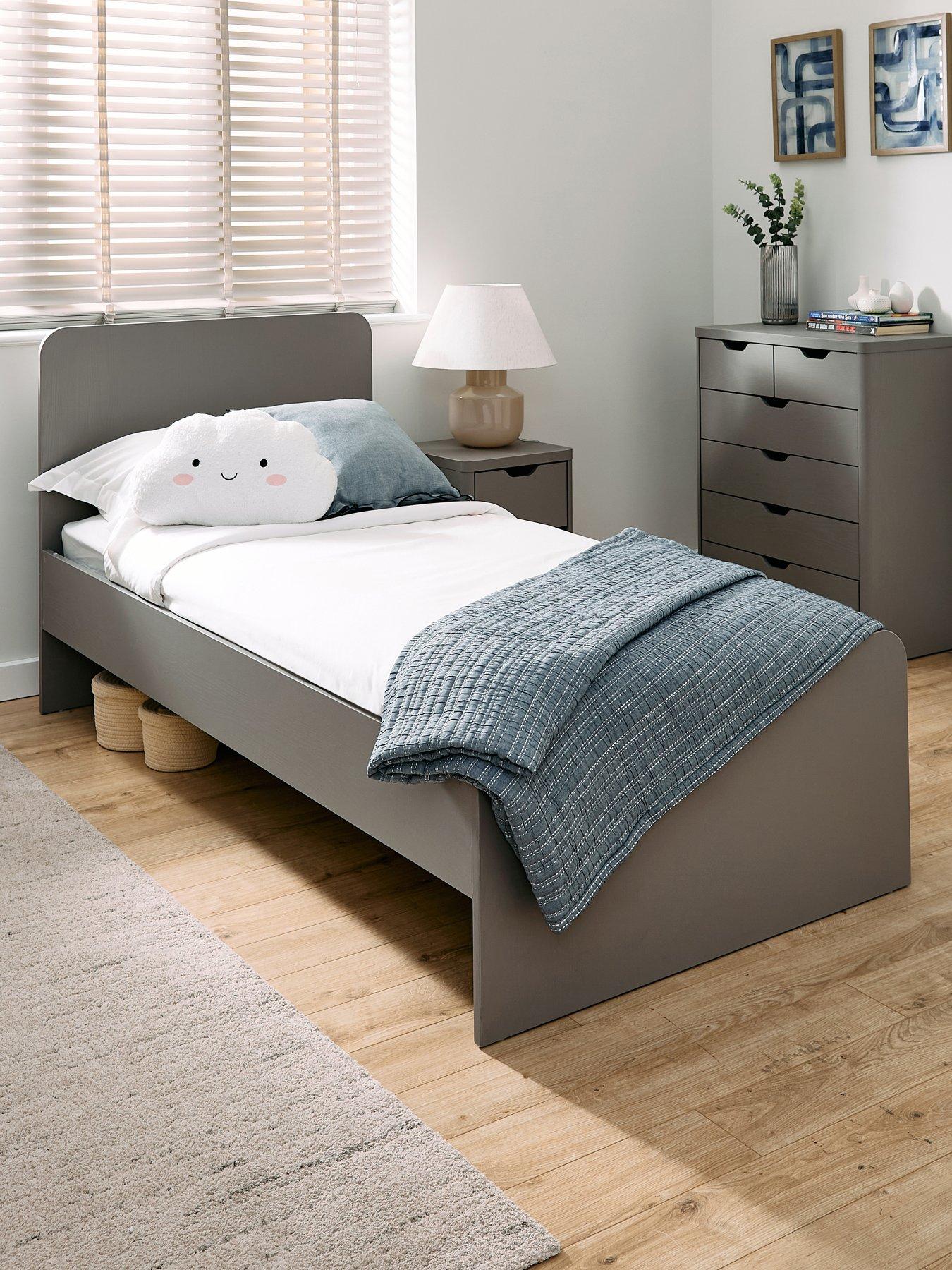 undefined Aspen Children's Single Bed with Mattress Options (Buy  &  SAVE!) - Grey Oak