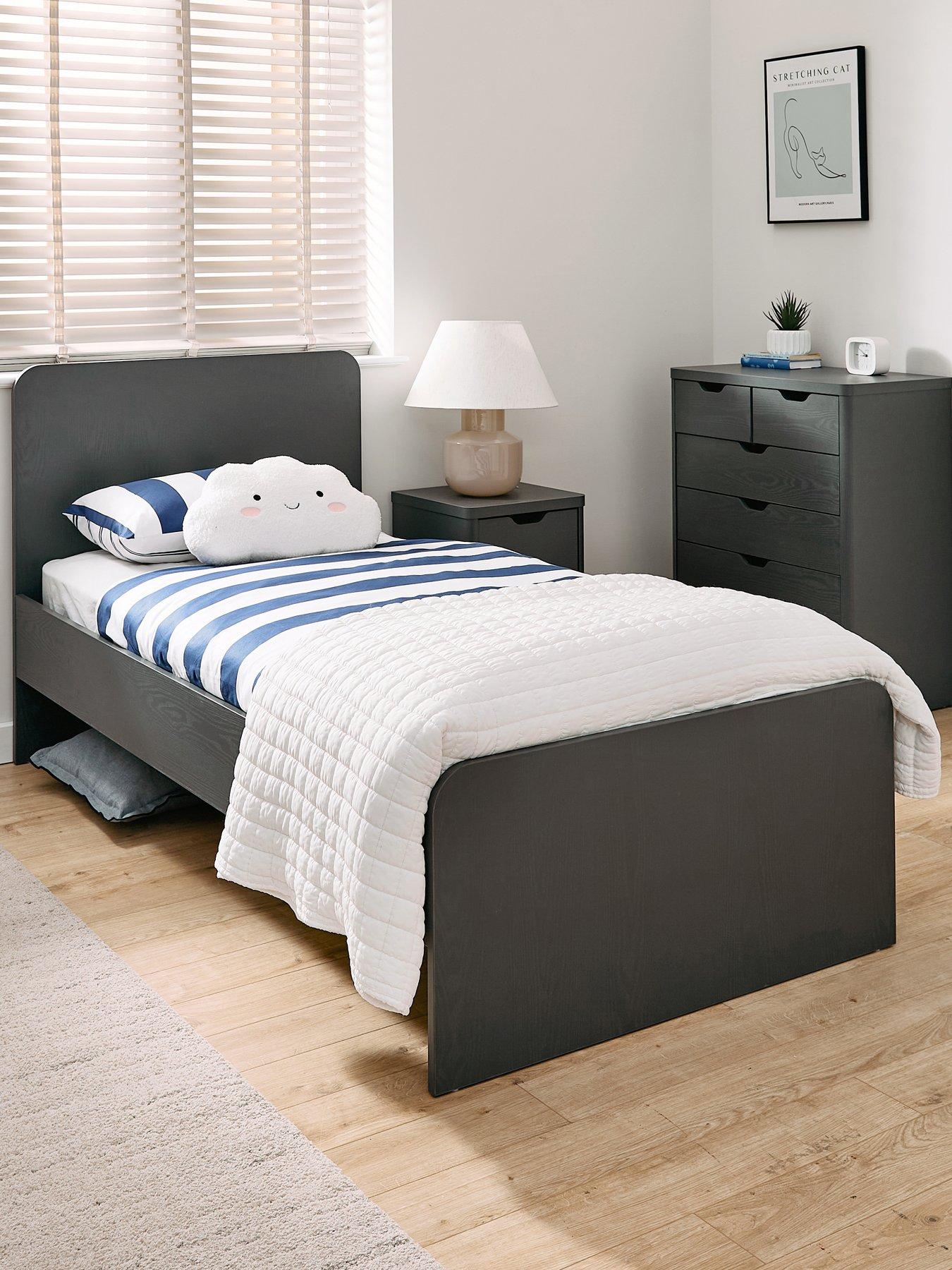 undefined Aspen Children's Single Bed with Mattress Options (Buy  &  SAVE!) - Grey