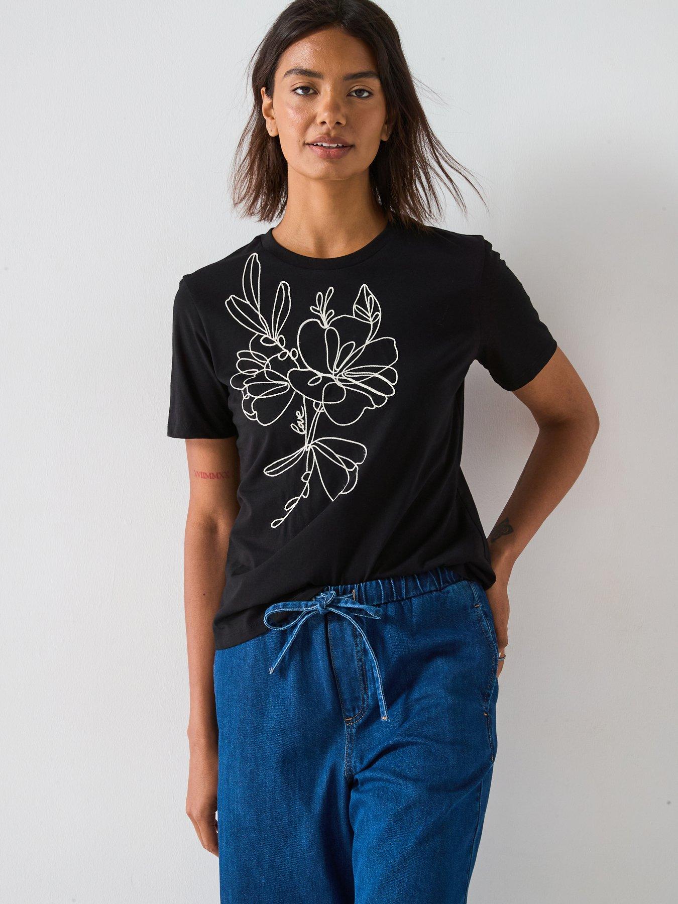 undefined Floral T-Shirt - Black