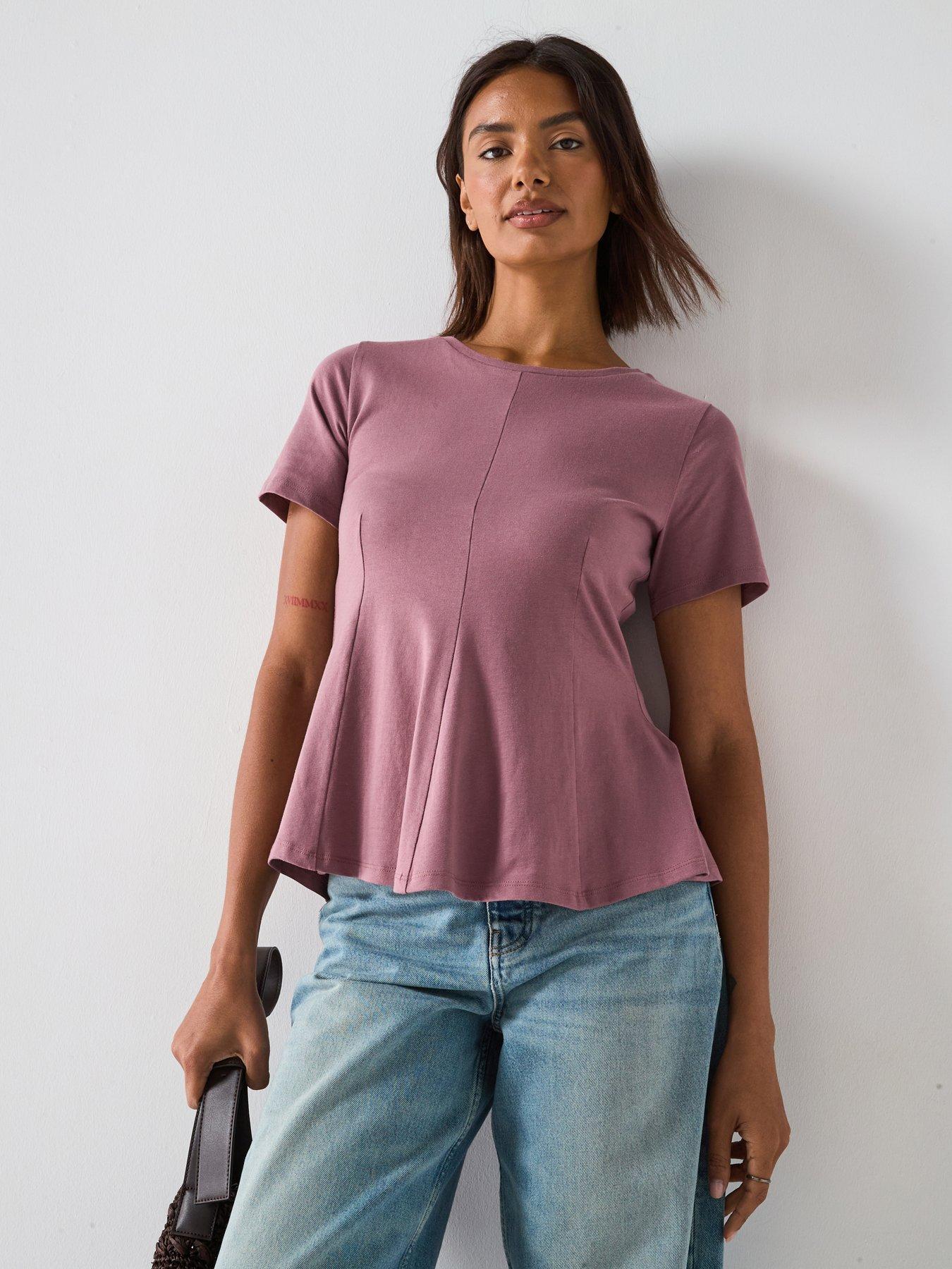 undefined Seam Detail T-Shirt - Red