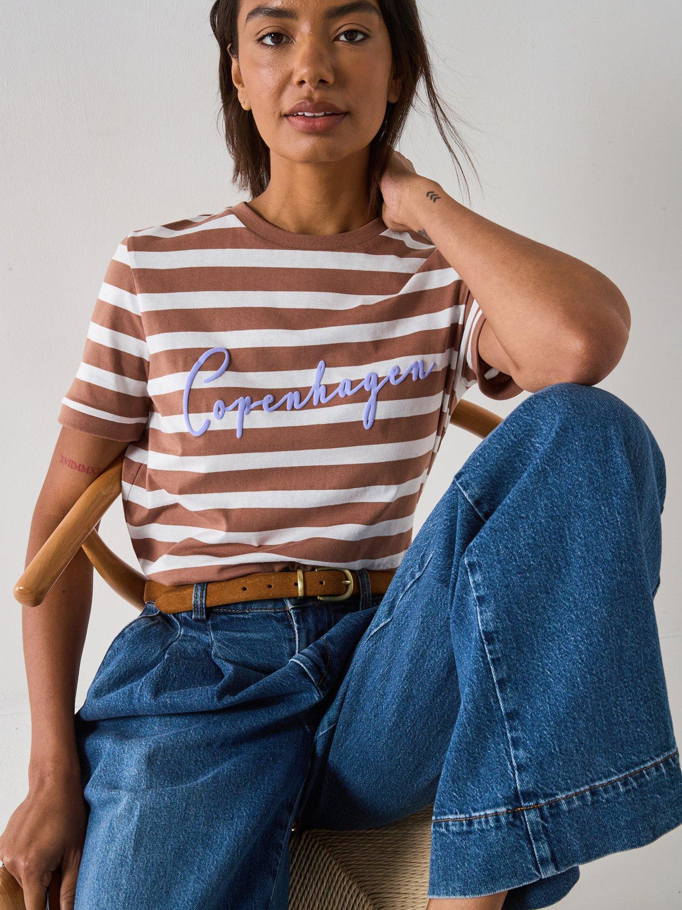 undefined Copenhagen Stripe T-Shirt - Brown