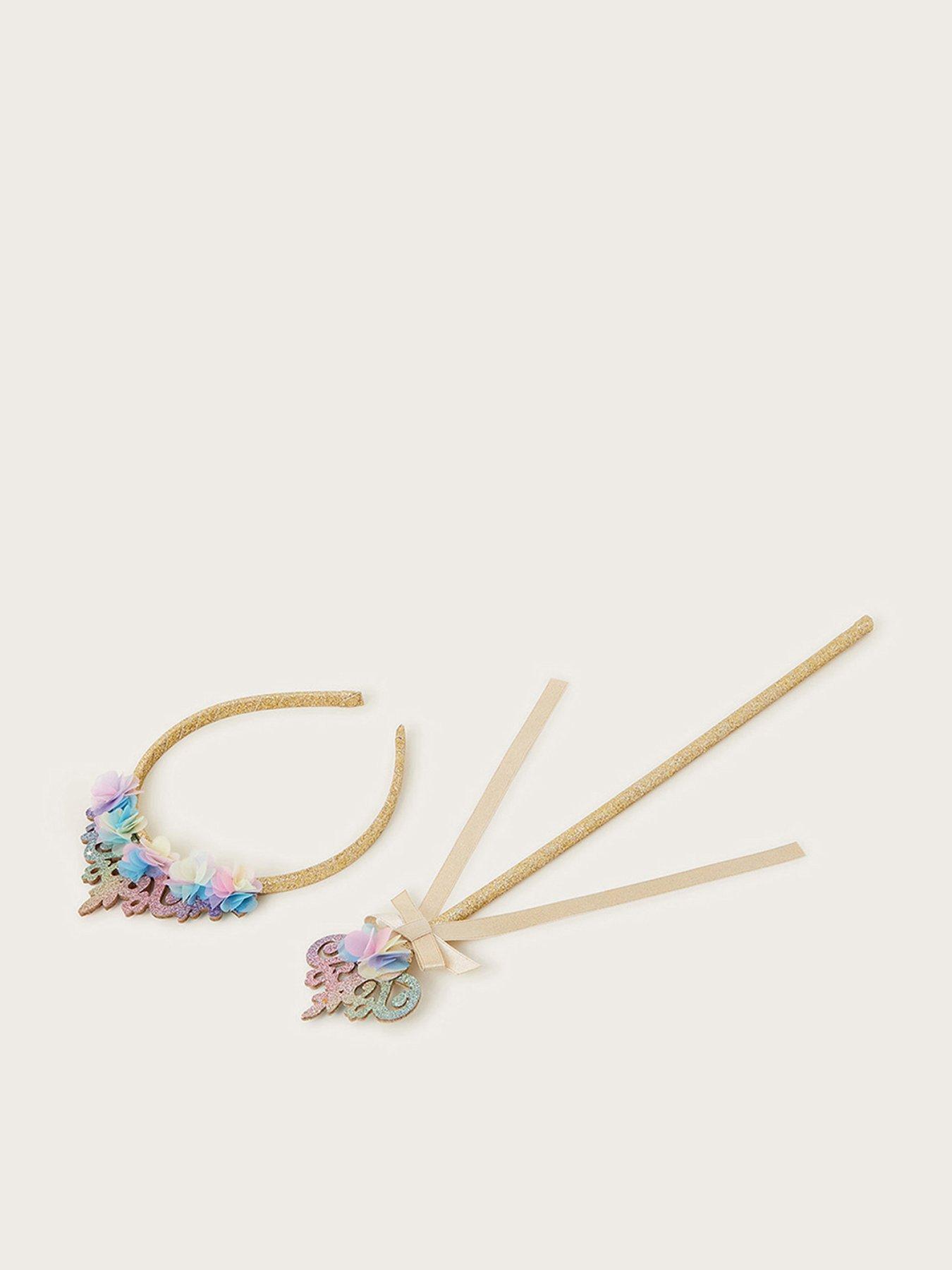 undefined Girls Rainbow Tiara Wand Set - Multi