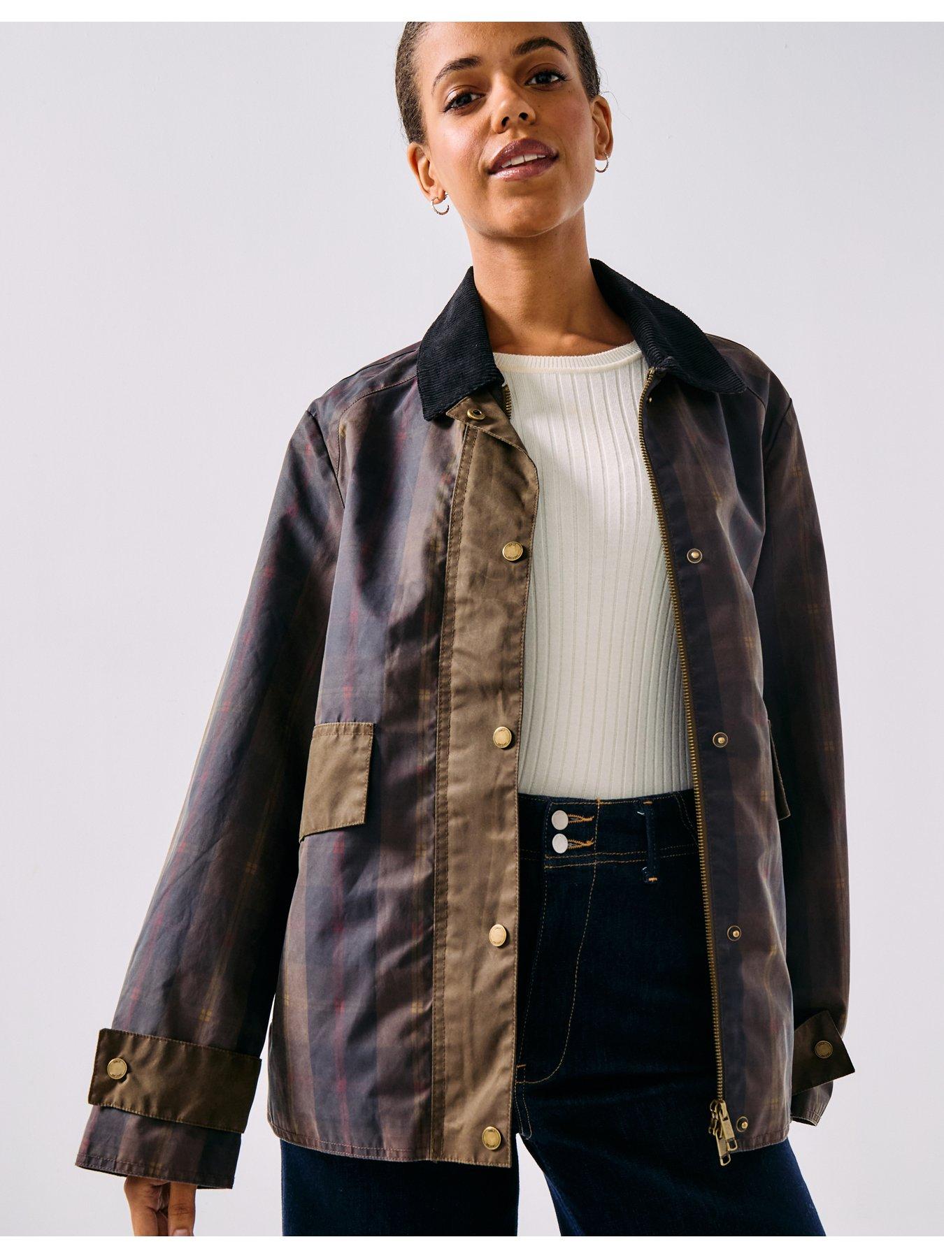 Image 1 of 6 of Only Mountain Check Barn Jacket - Green