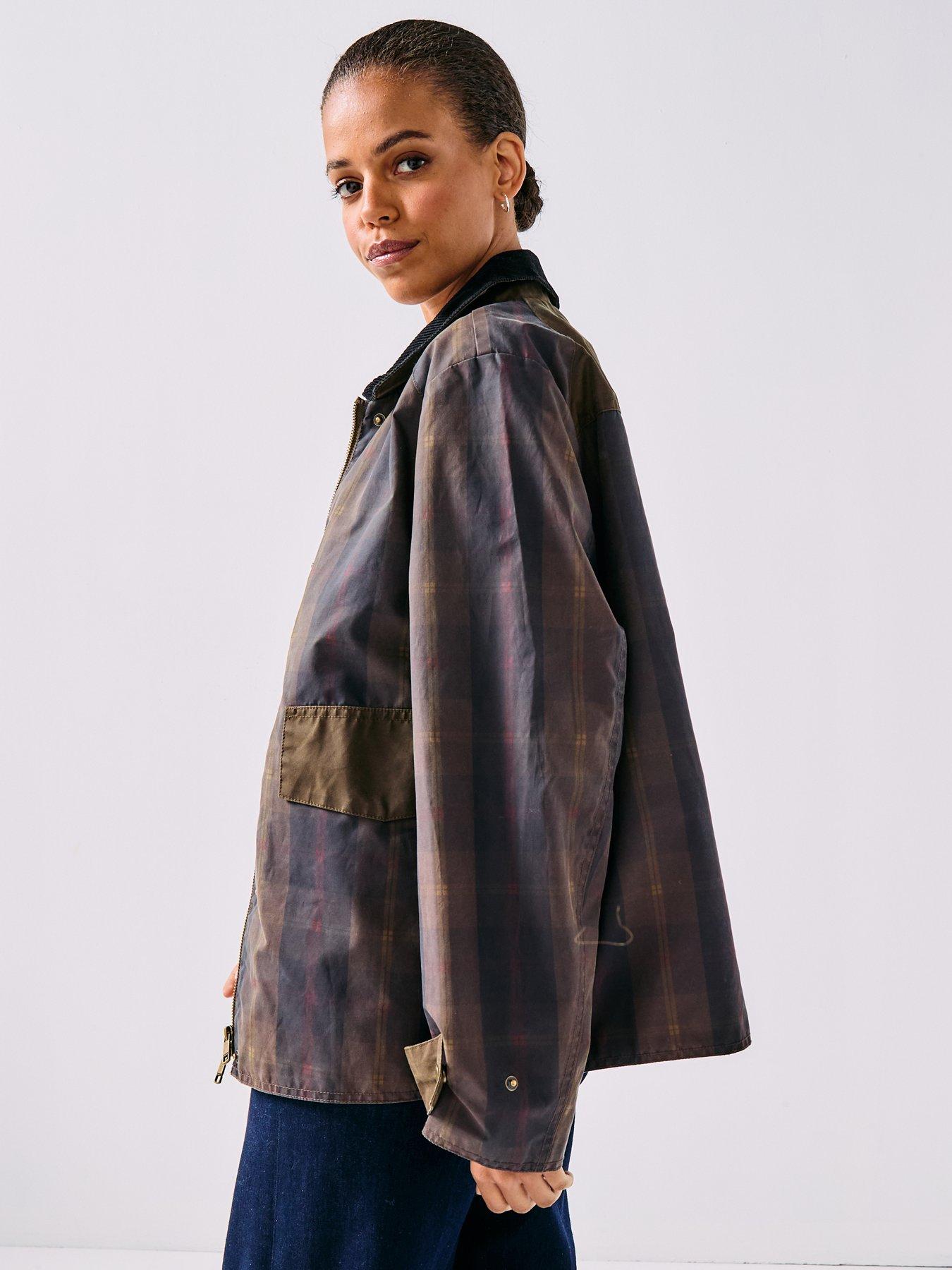 Image 4 of 6 of Only Mountain Check Barn Jacket - Green