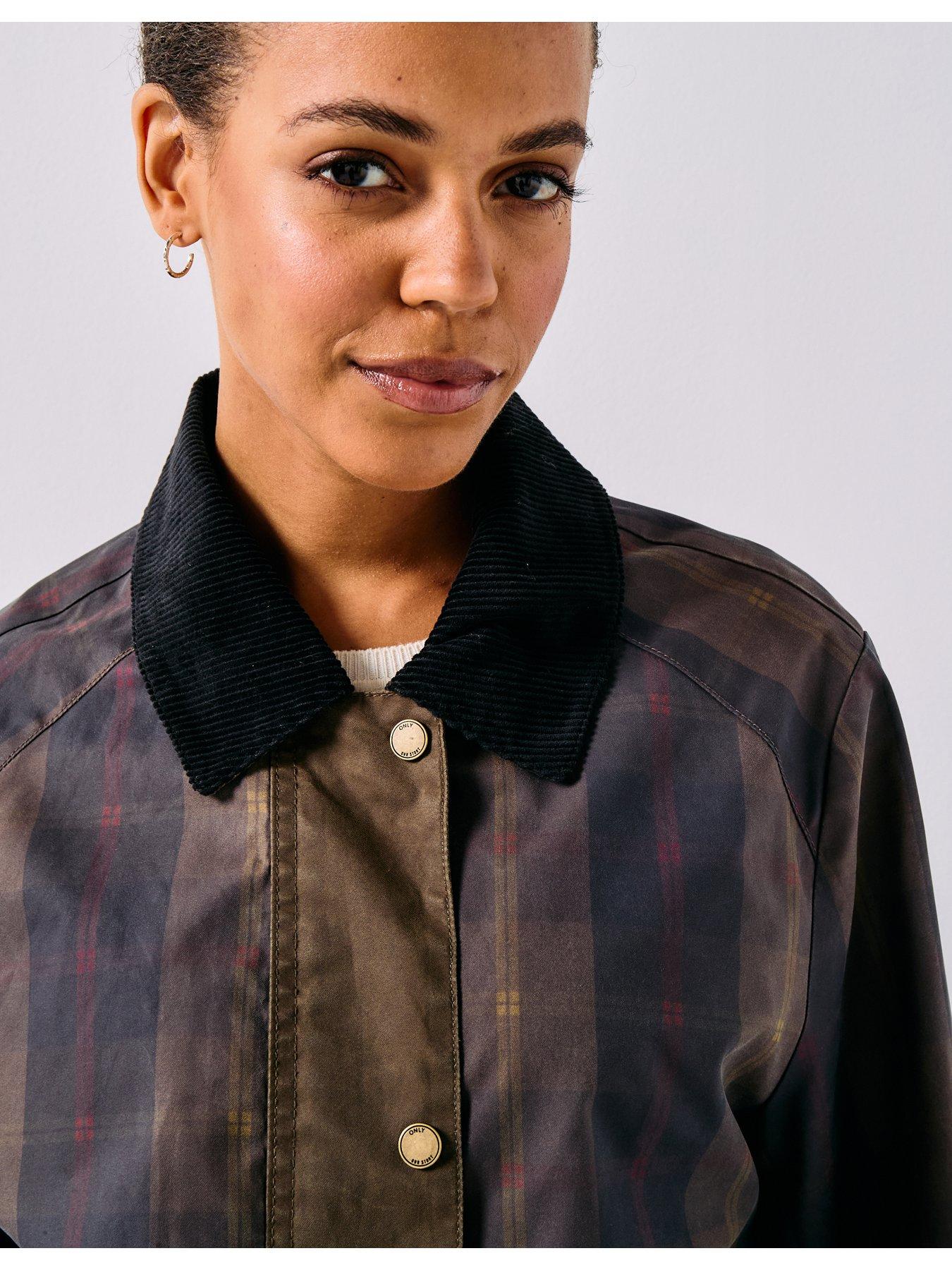 Image 5 of 6 of Only Mountain Check Barn Jacket - Green
