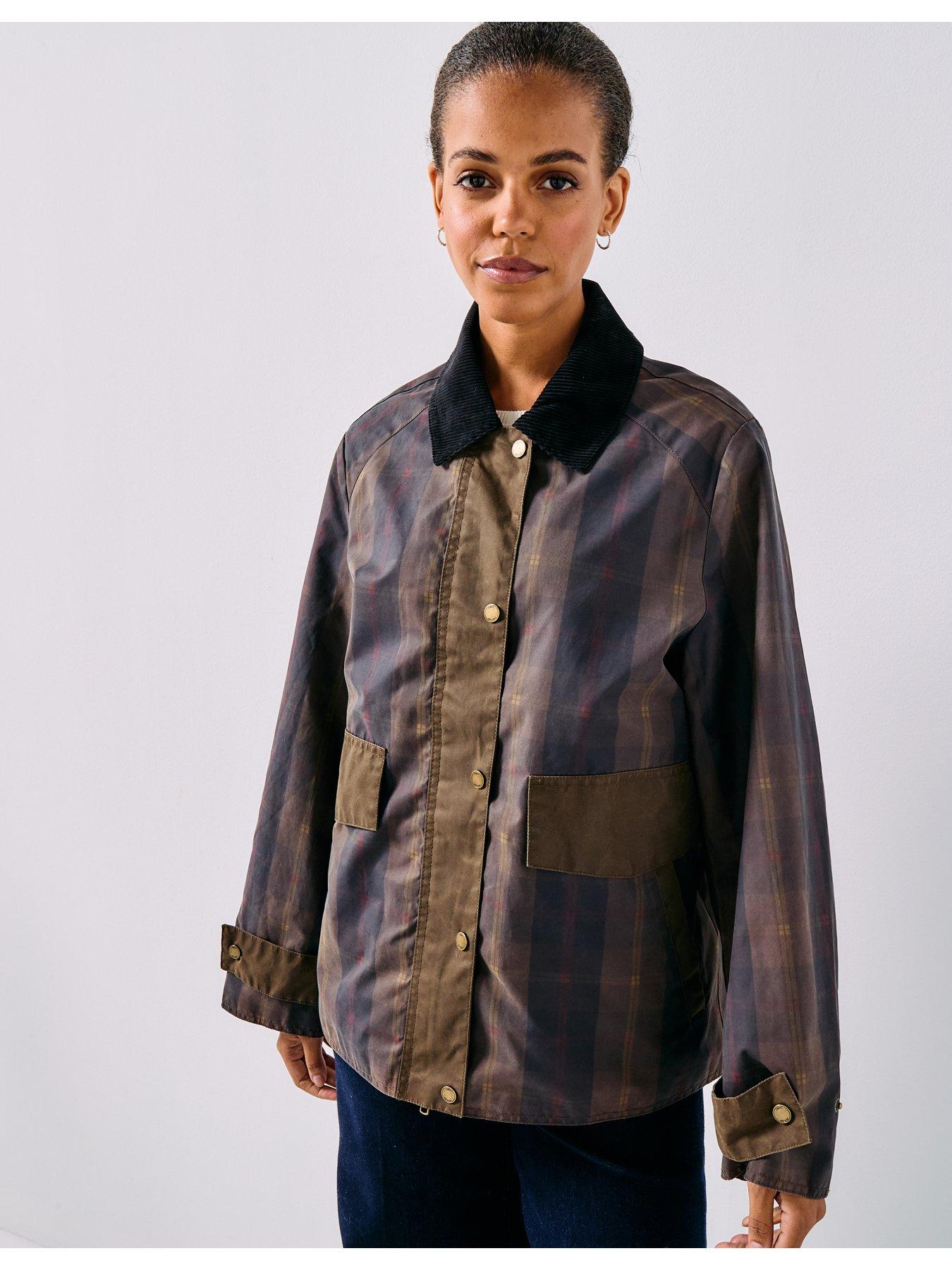 Image 6 of 6 of Only Mountain Check Barn Jacket - Green