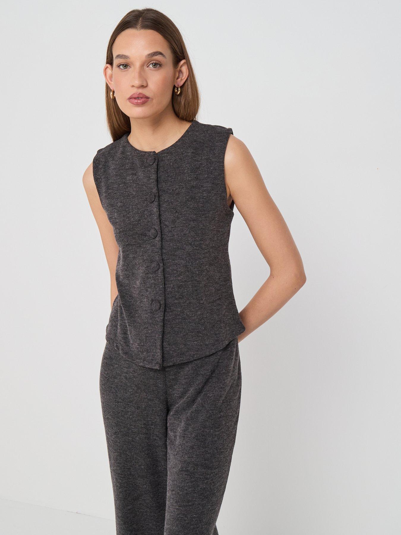 Only Onlkaya Life Buttoned Vest  - Grey
