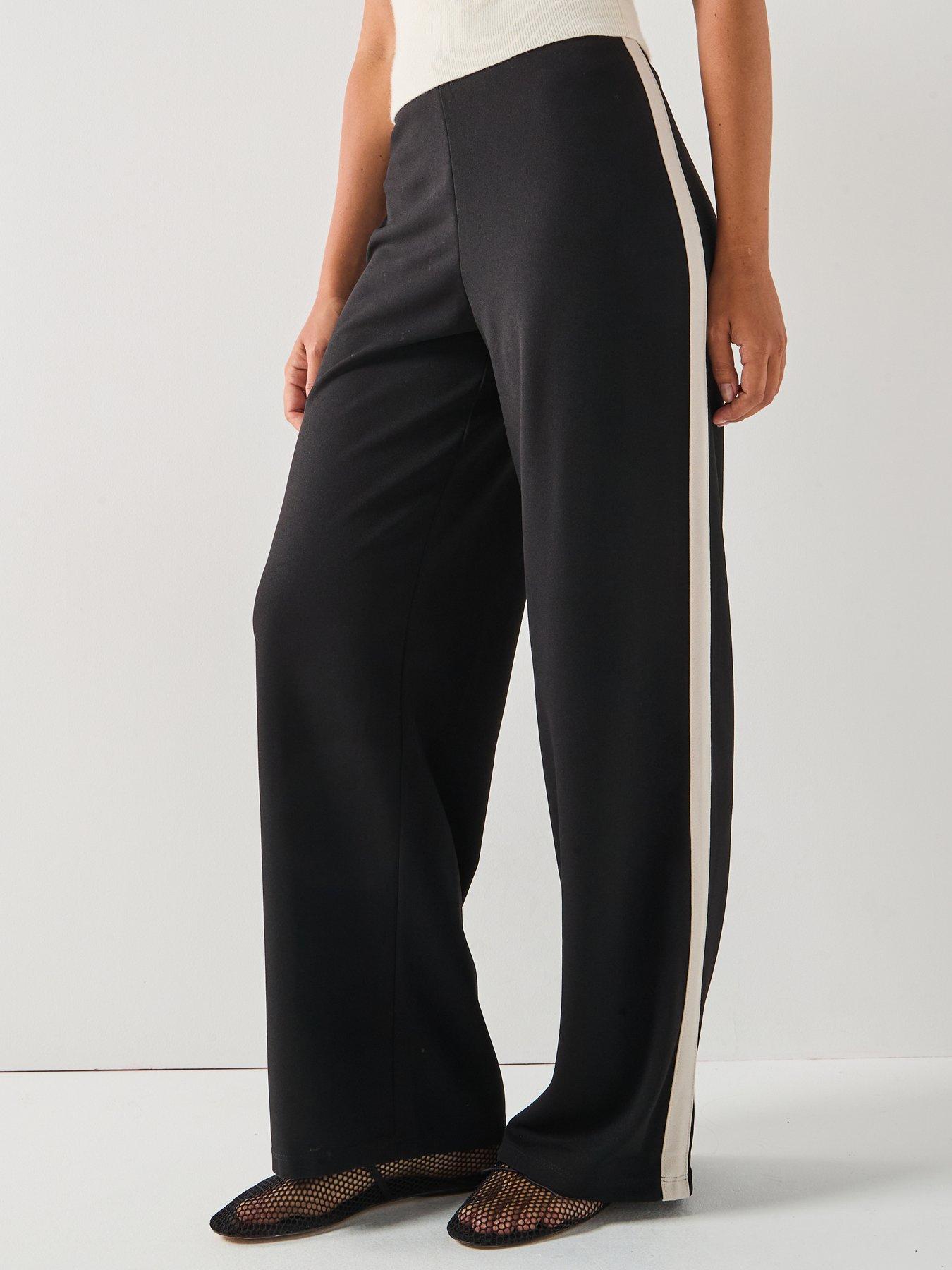 undefined Wide Panel Trousers- Black