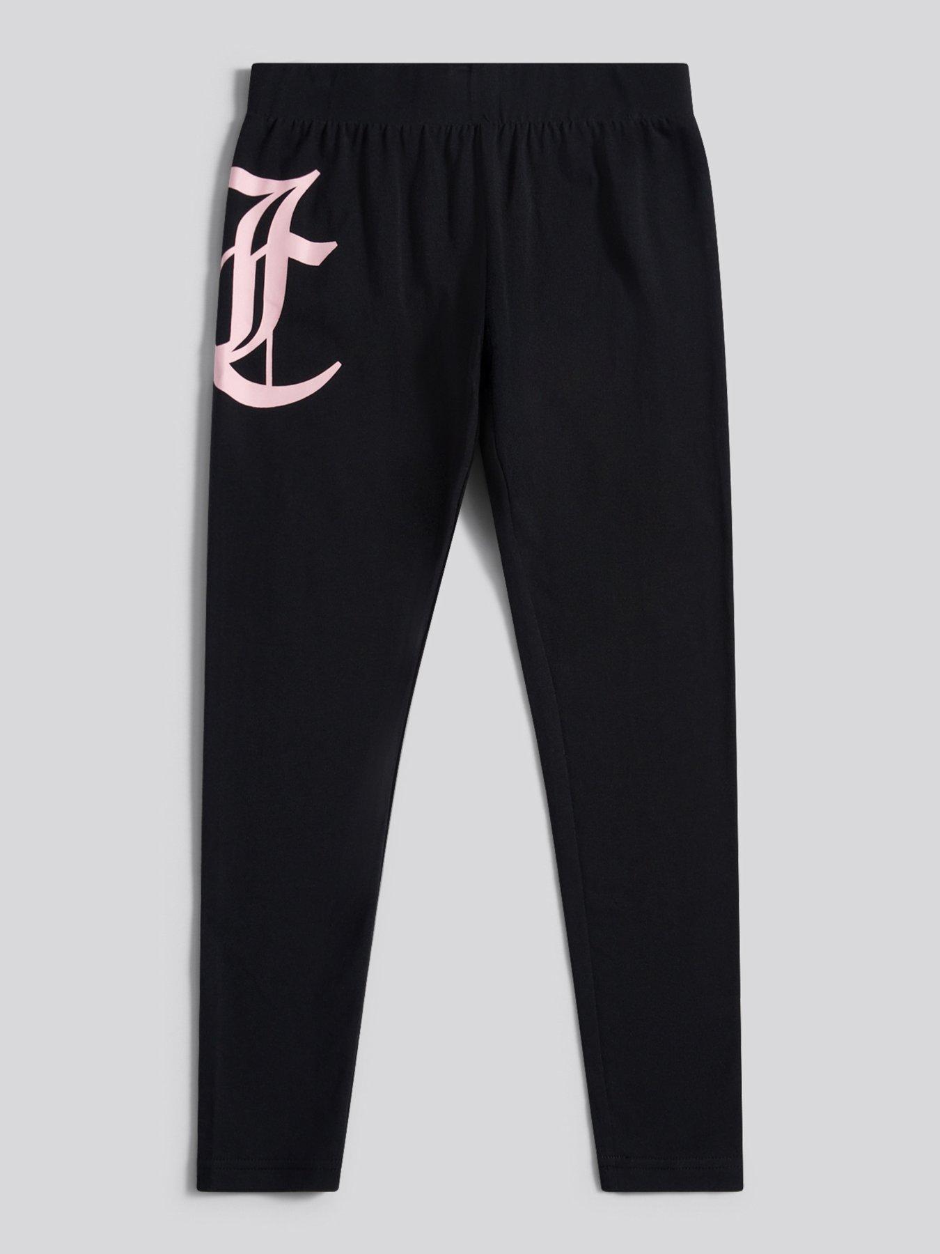 Juicy Couture Girls Large Logo Leggings, Black, Size Age: 14-15 Years