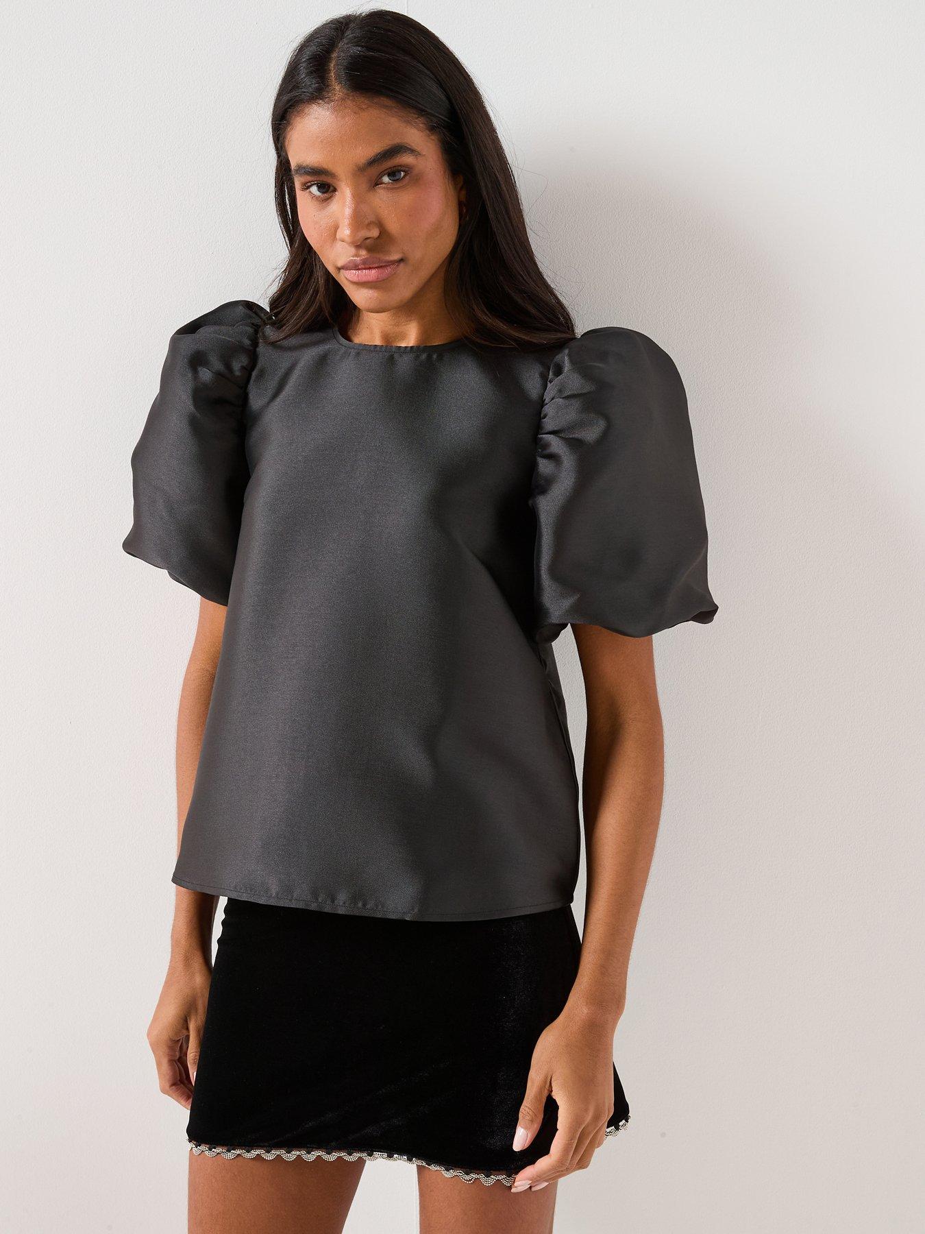 Only Onlmanny 2/4 Heavy Satin Top - Black