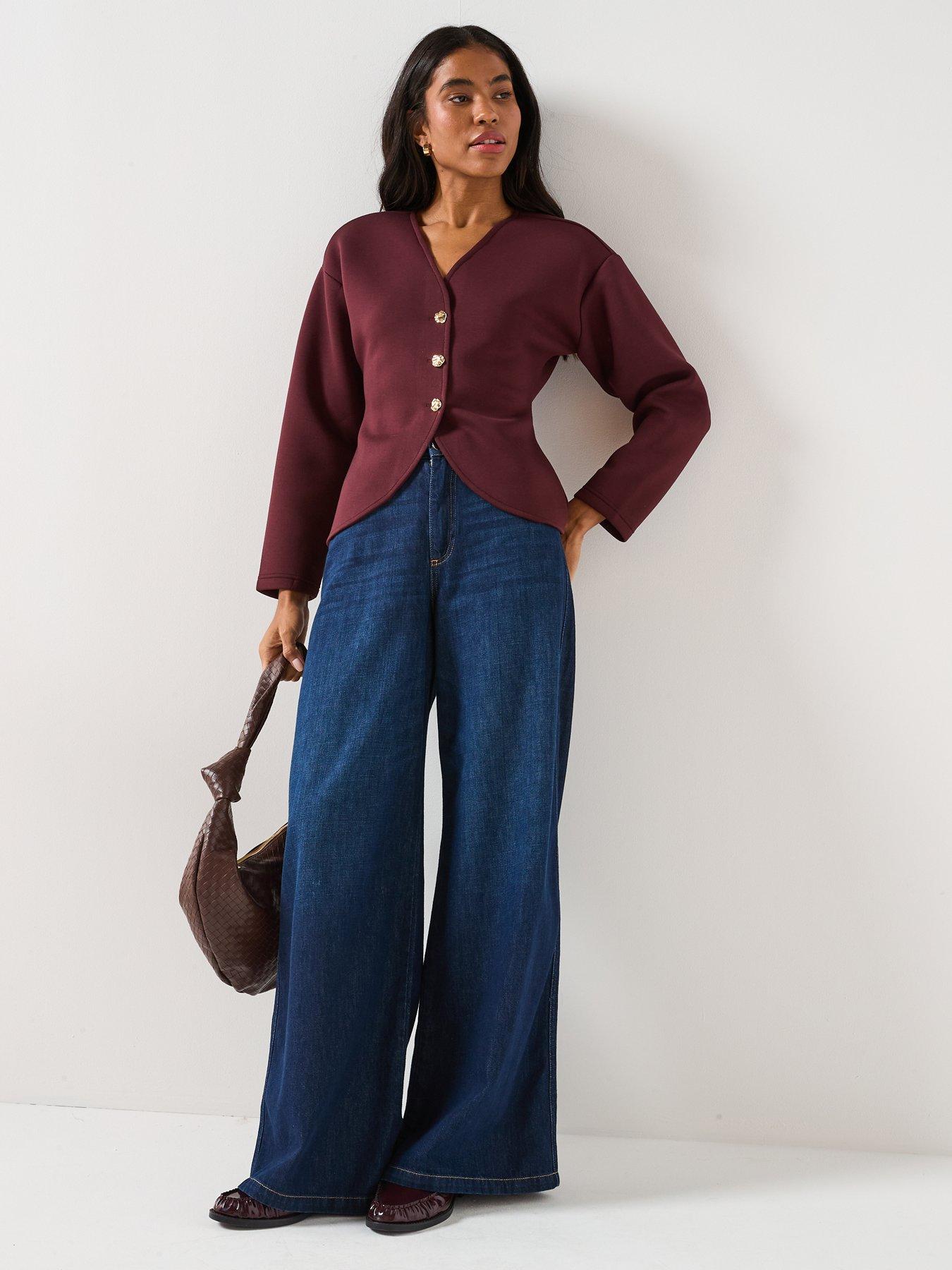 Image 3 of 6 of Only Naomi Long Sleeve Cardigan - Red