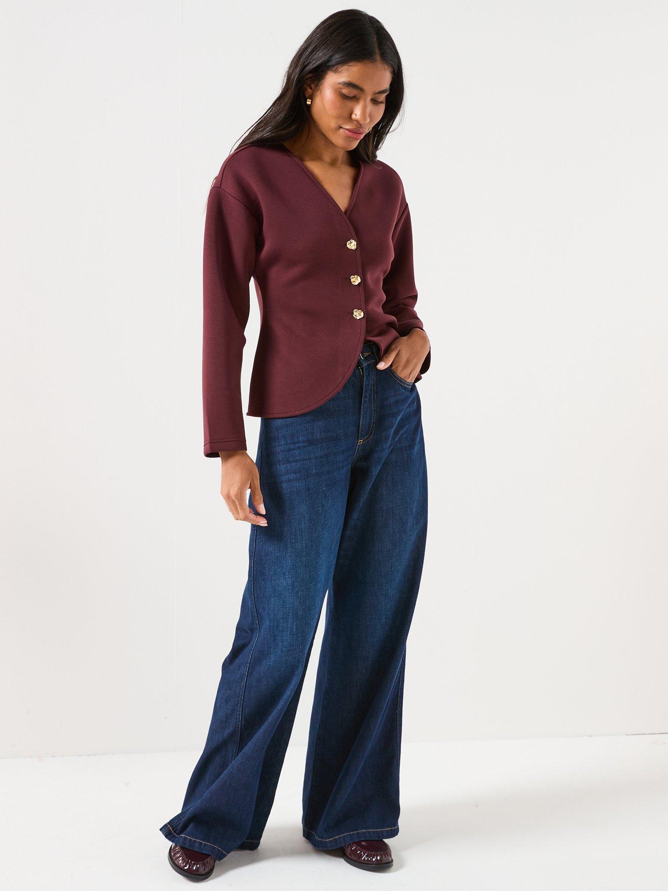 Image 5 of 6 of Only Naomi Long Sleeve Cardigan - Red