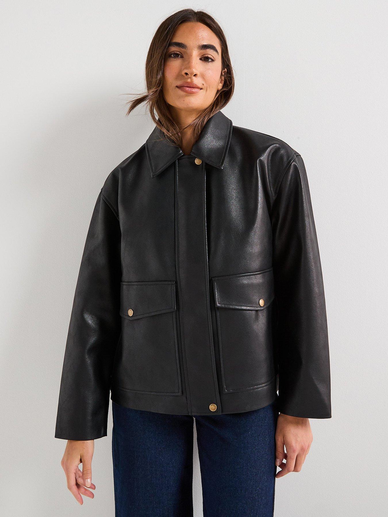 Only Jasmin Faux Leather Jacket - Black