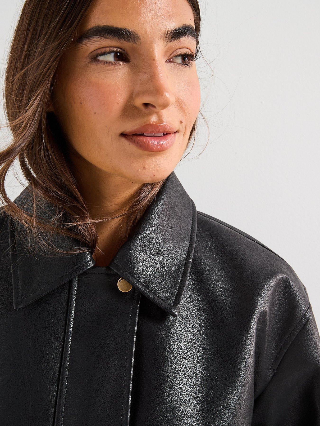 Only Jasmin Faux Leather Jacket - Black | Very
