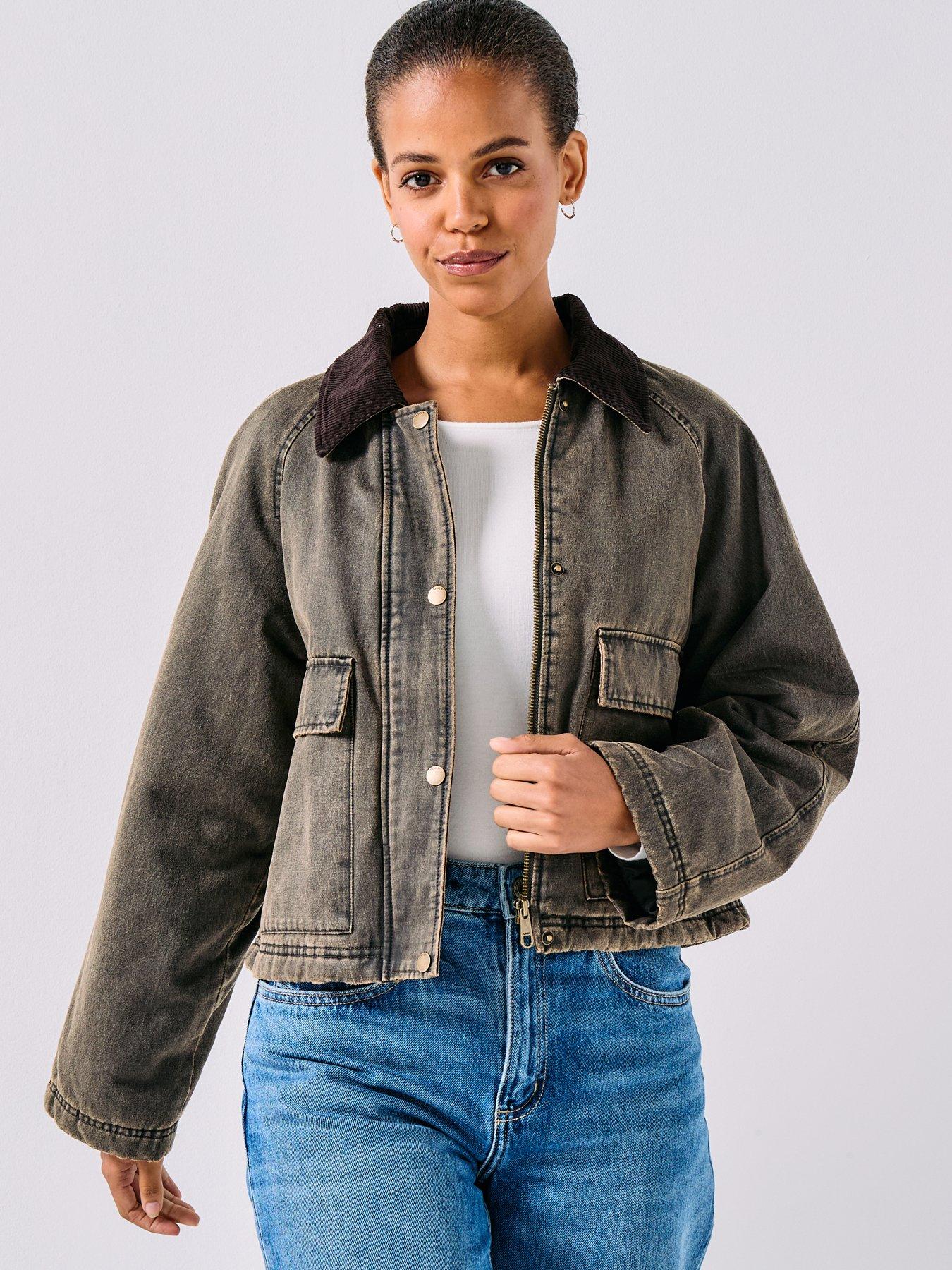 Only Janet Short Trucker Jacket - Brown
