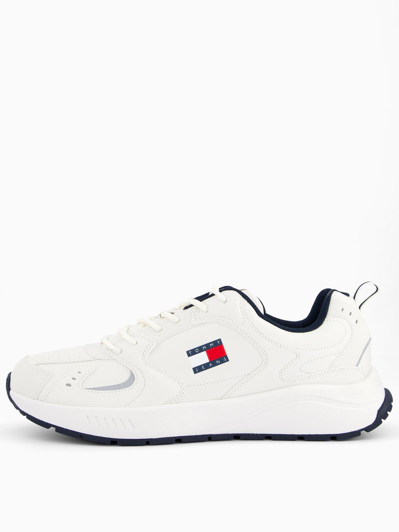 Image 1 of 7 of Tommy Jeans Tjm Runner Leather Trainers - Off White