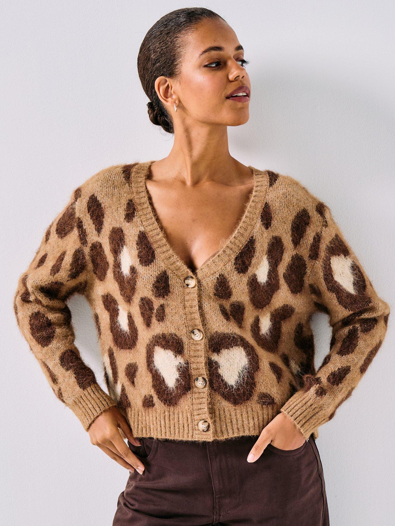 Only Animal Print Regular V-Neck Cardigan - Multi