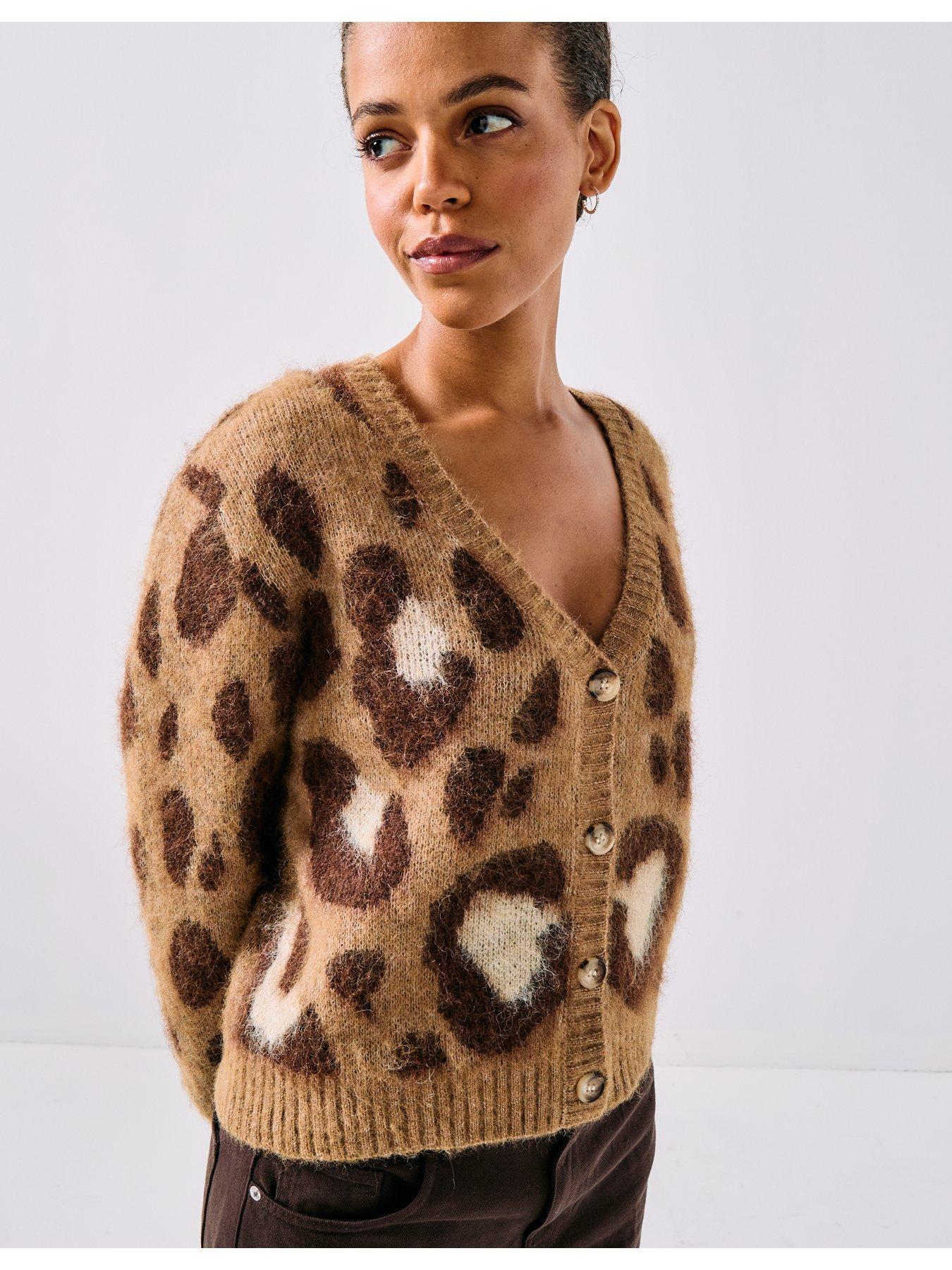 Only Animal Print Regular V-Neck Cardigan - Multi | Very