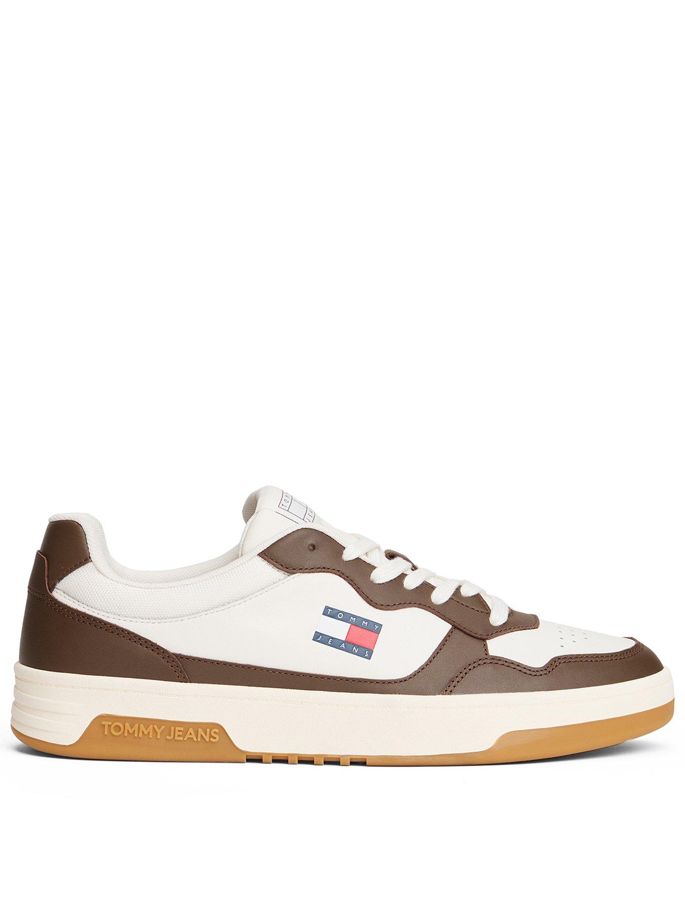 Tommy Jeans TJM Cupsole Leather Essential Trainers, White, Size 40, Men