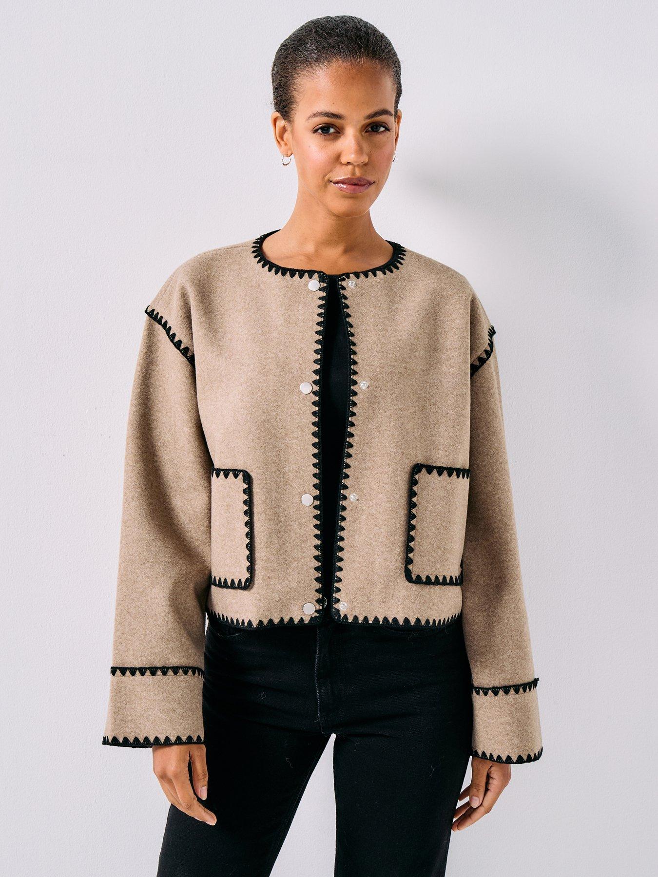 Only Cuff Scallop Jacket - Beige