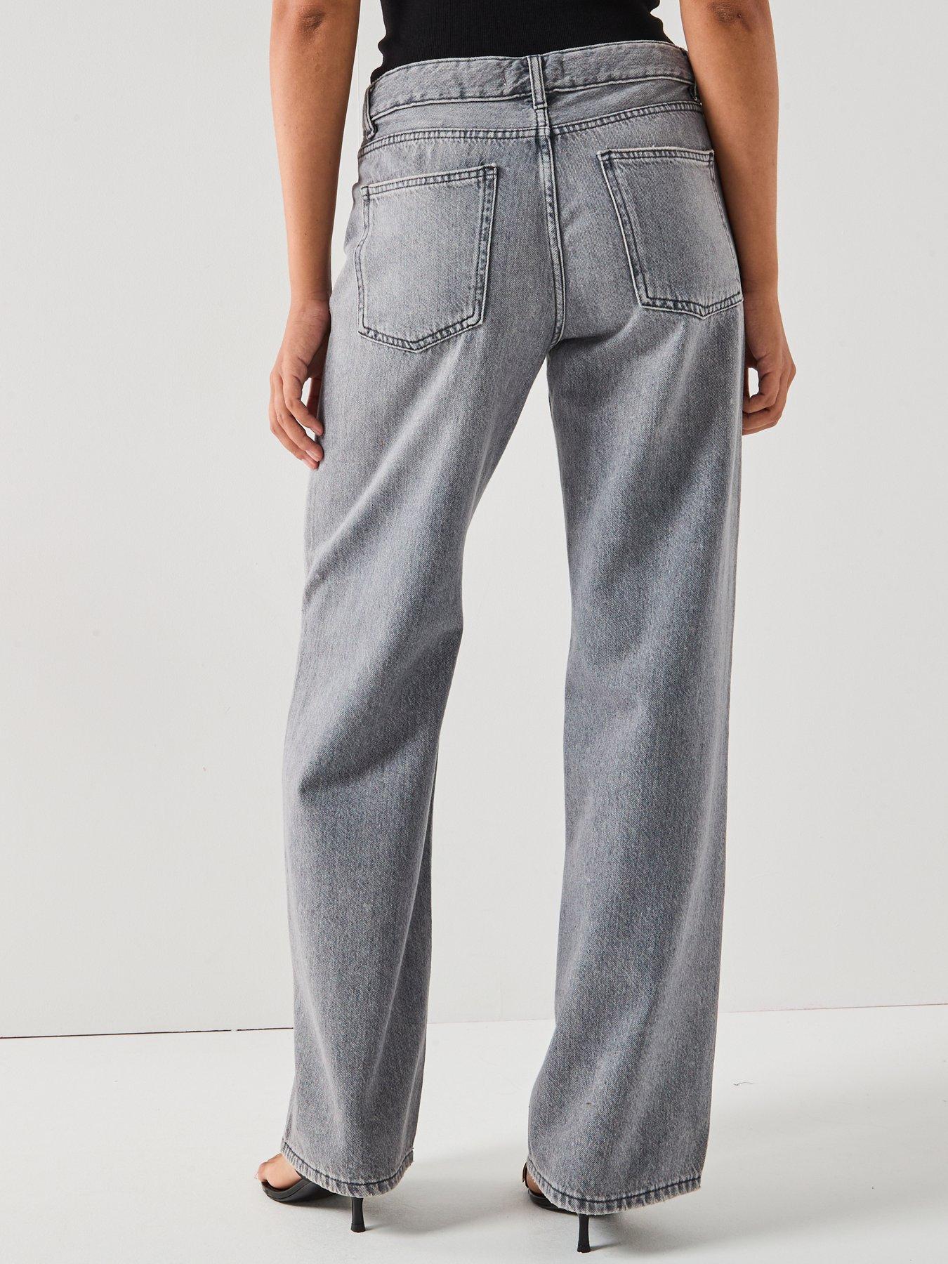 Only Cobain Wide Rhinestone Jeans - Grey | Very