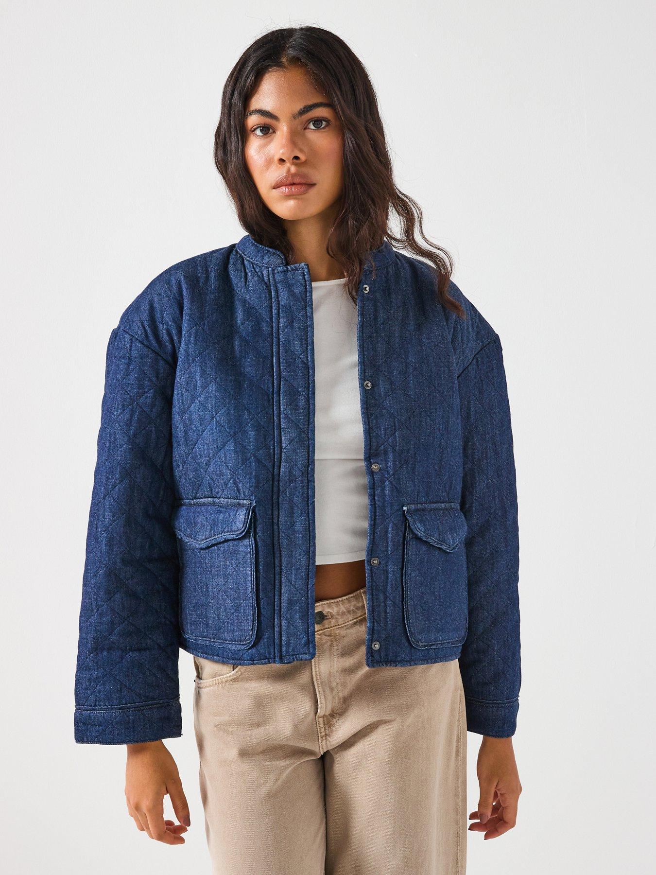 Only Hallie Quilted Denim Jacket - Blue