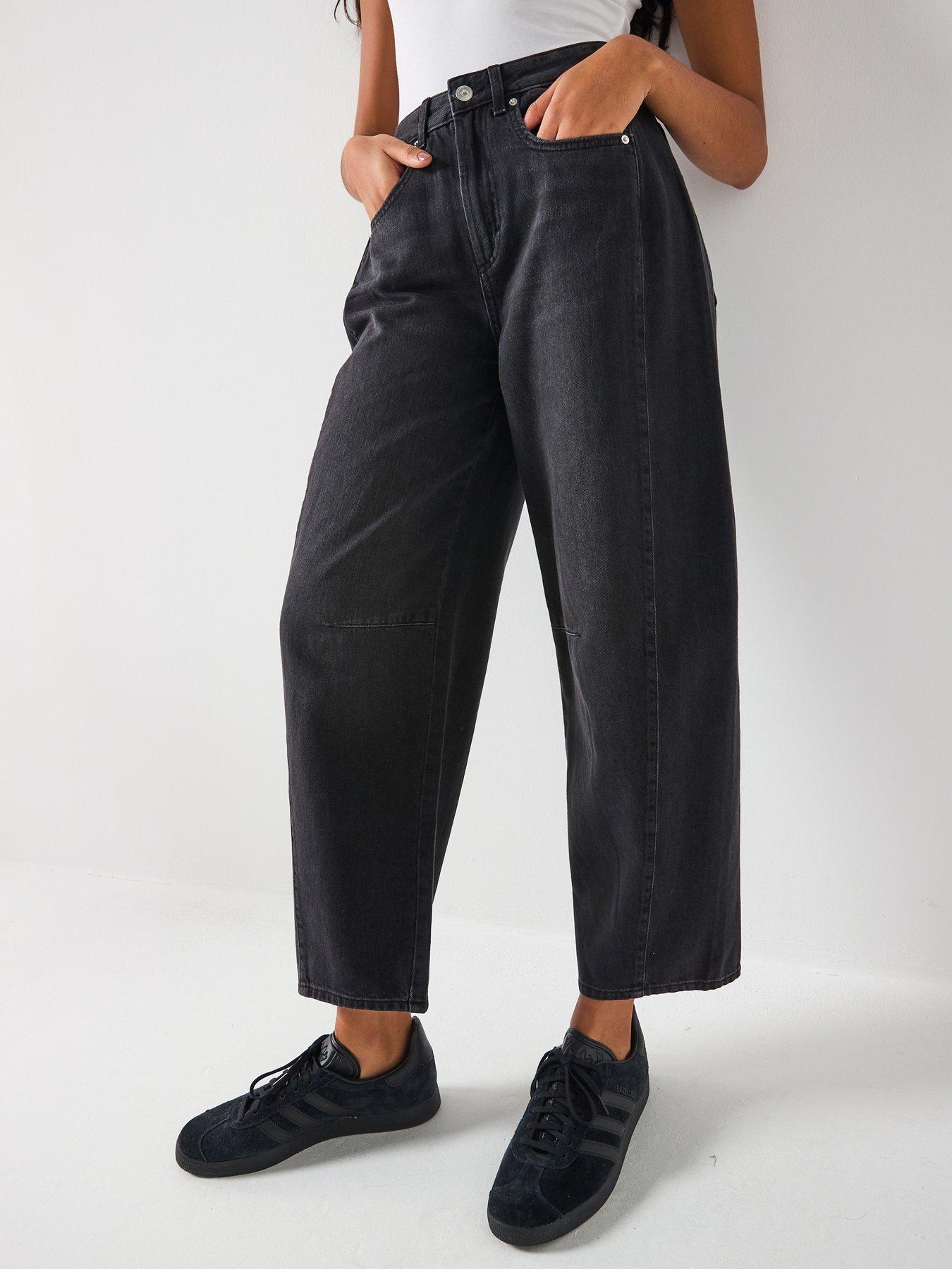 Only Onlchara High Waist Horseshoe Denim - Black
