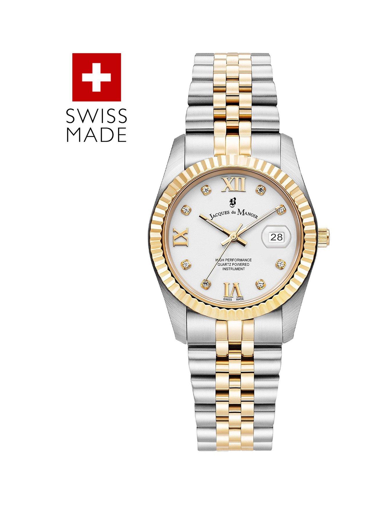 undefined Jacques du Manoir Swiss-made Ladies Inspiration Roman Gold Plated Bracelet Watch