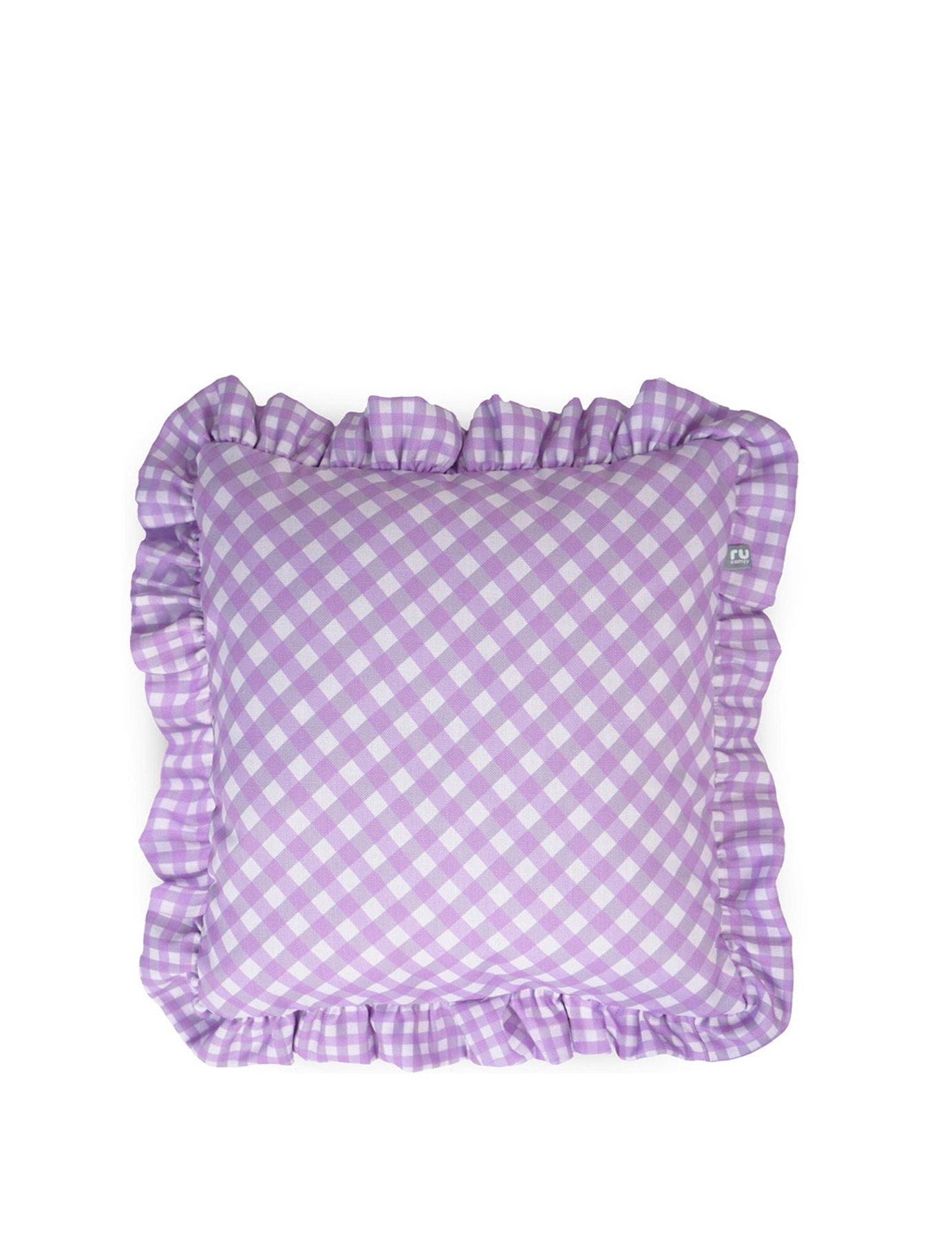 Image 1 of 4 of rucomfy Frilled Gingham Cushion