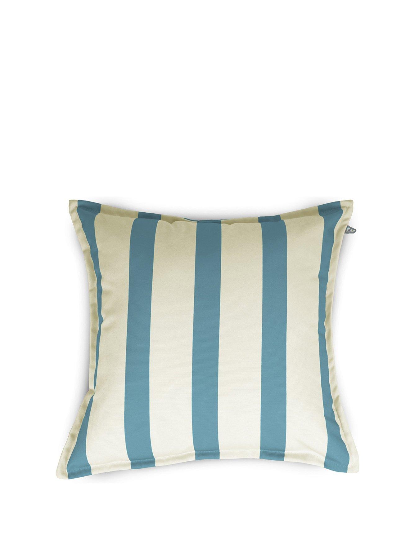 undefined Indoor/outdoor Striped Cushion - Seafoam Blue