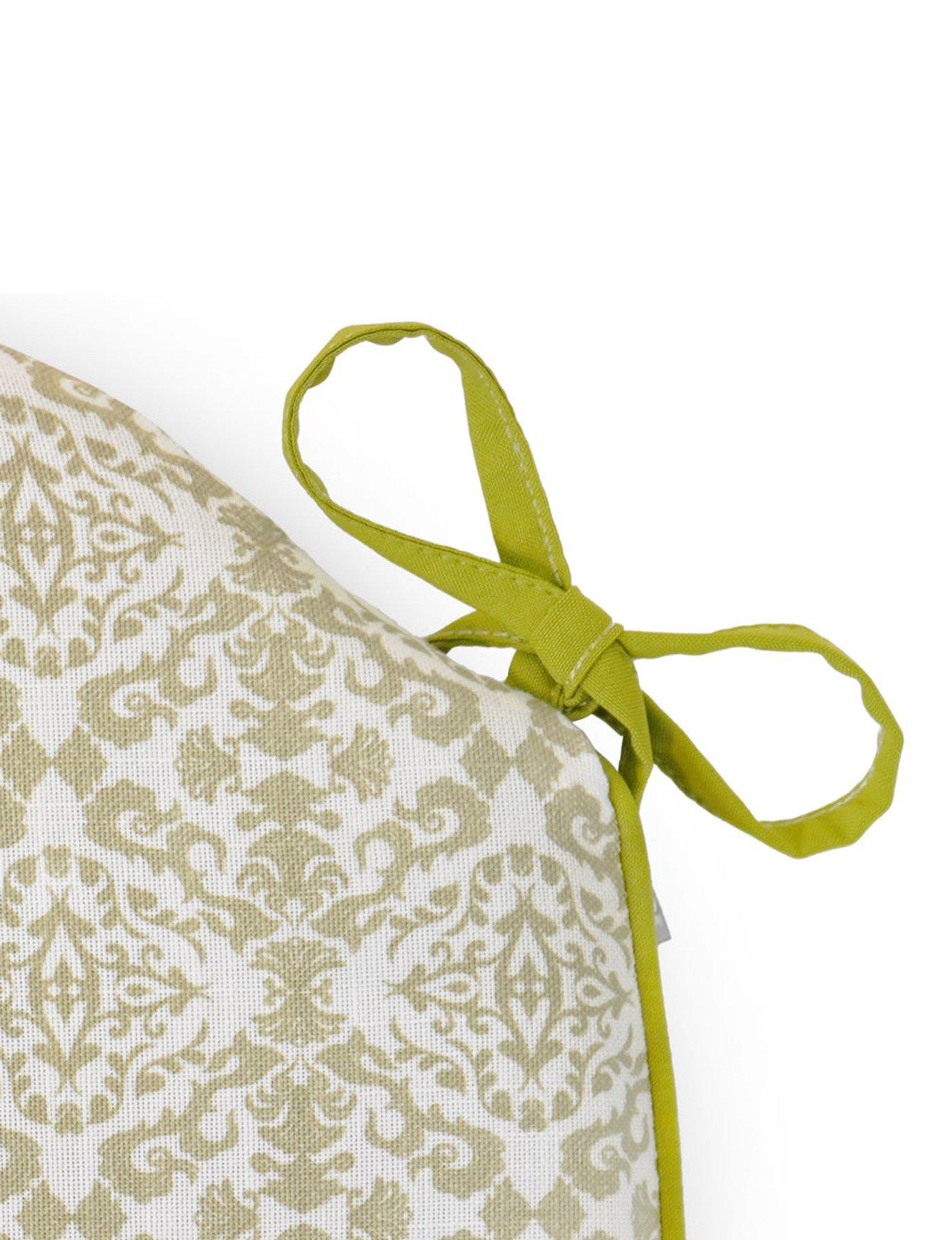 Image 4 of 5 of rucomfy Single Seat Foam Filled Chair Seatpad - 2 Pack- Damask Olive Green