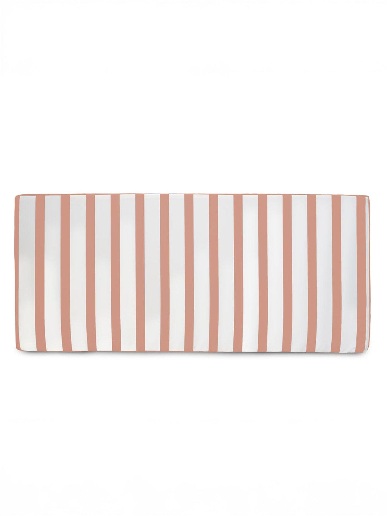 undefined 2 Seater Indoor/Outdoor Striped Double Bench Seatpad - Foam Filled