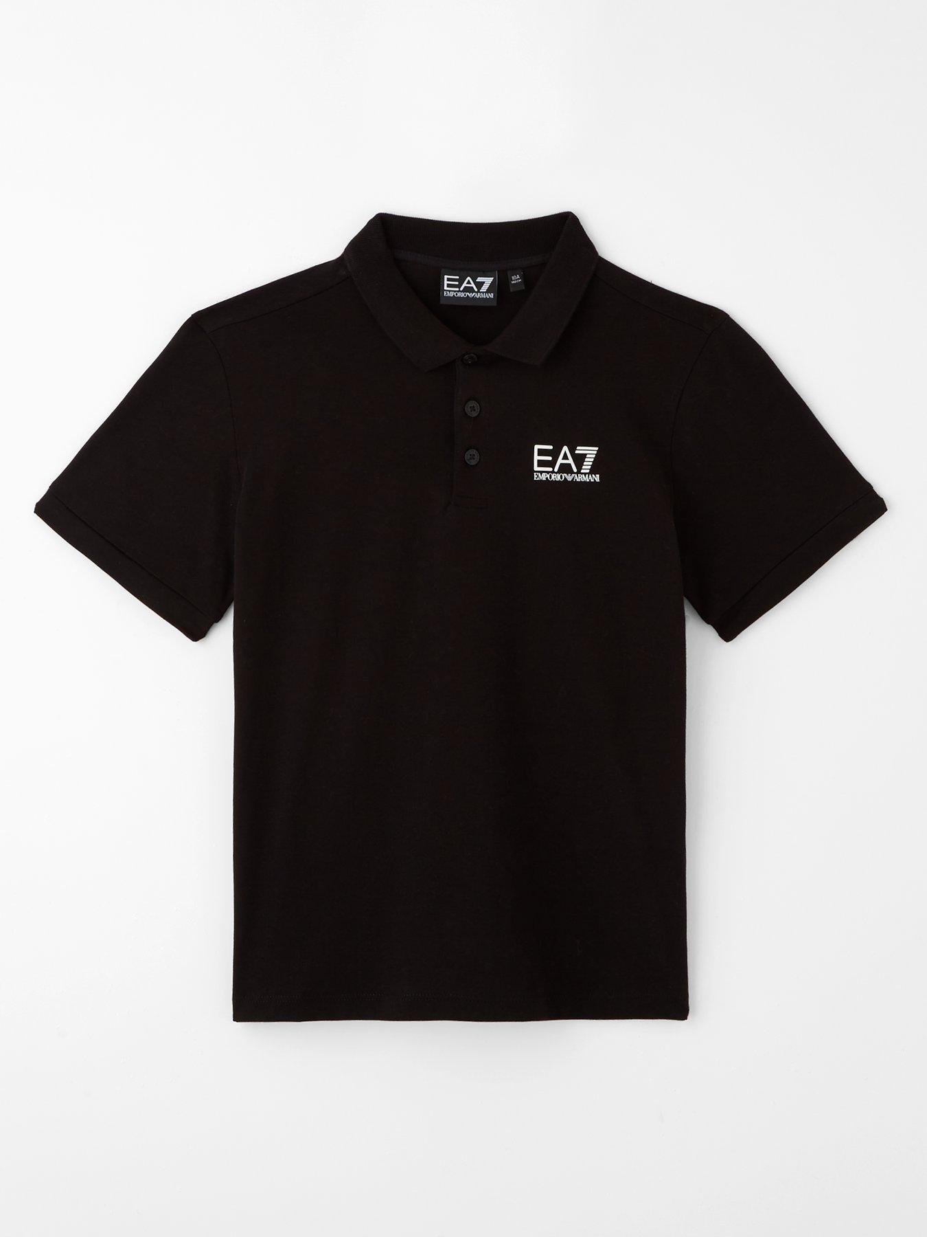 EA7 Emporio Armani Boys Train Core Id Short Sleeve Polo Shirt - Black
