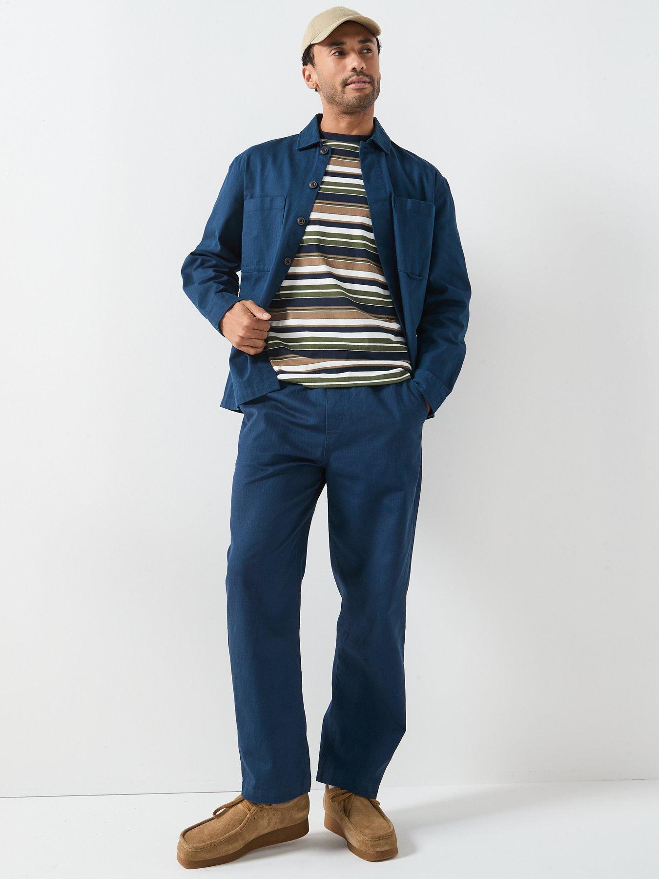 Image 3 of 6 of Farah F Tab Marshall Boxy Fit Overshirt - Navy
