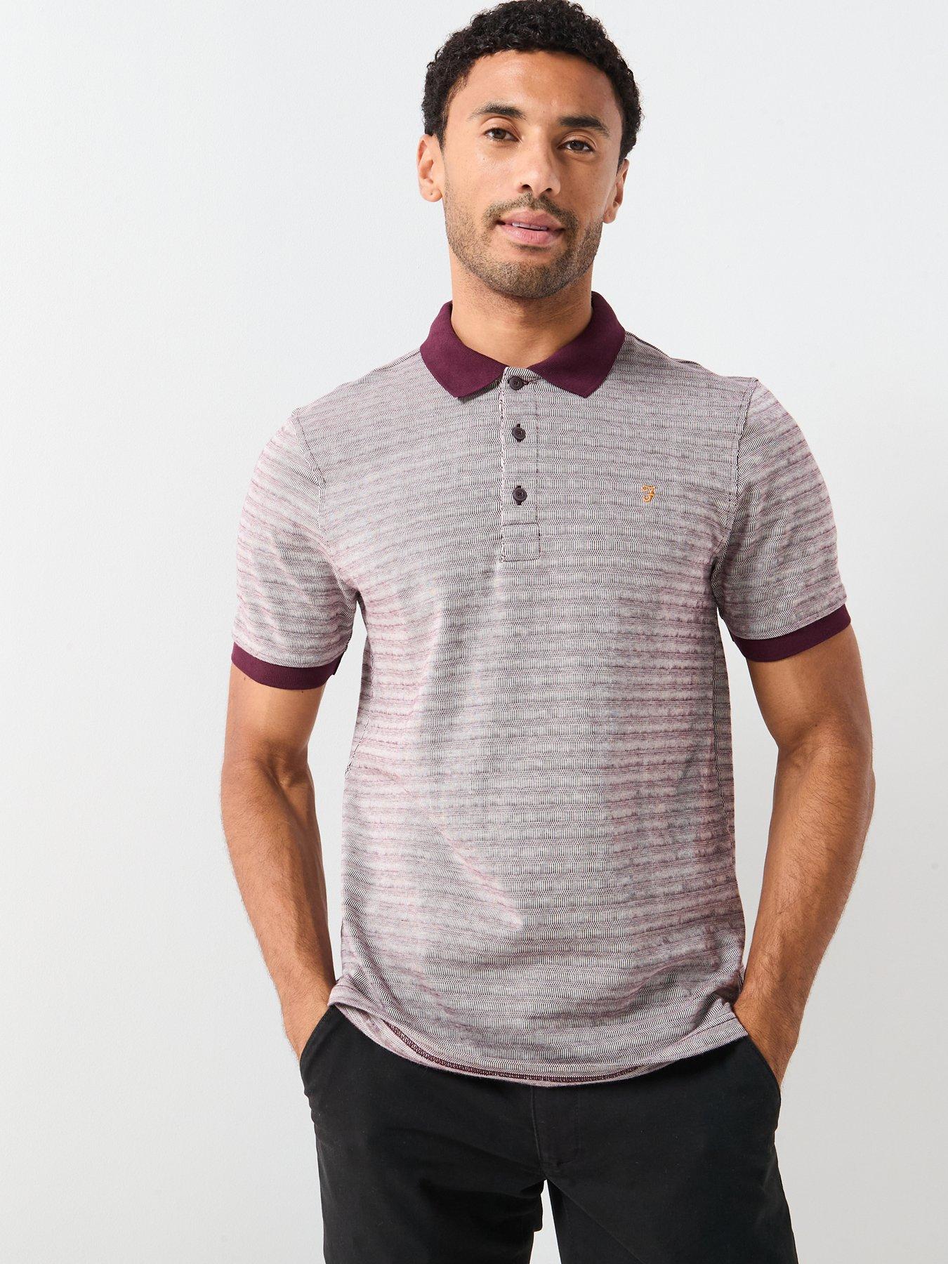 farah-cotham-contrast-collar-polo-shirt-burgundy