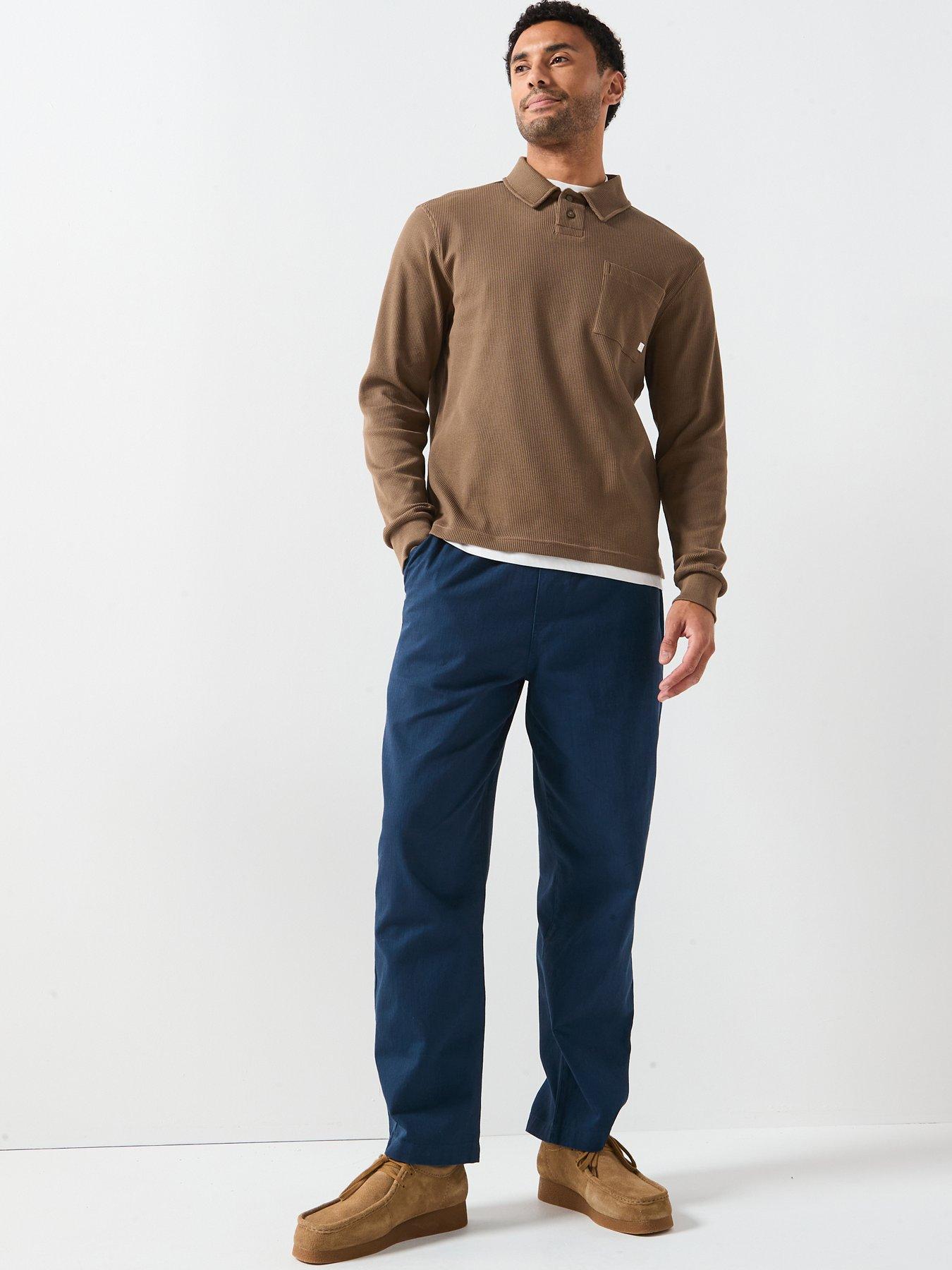 undefined Farah F Tab Tyndall Relaxed Fit Long Sleeve Polo Shirt