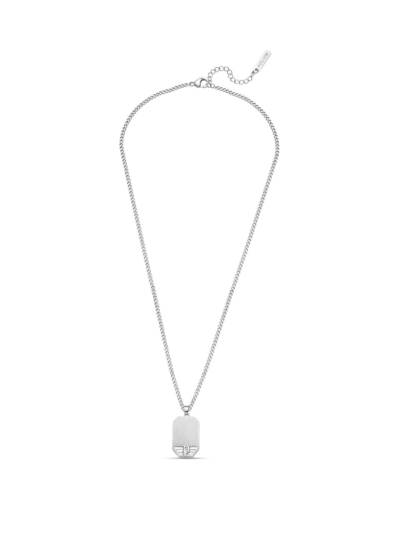undefined Police Motive Gun Wing Logo Tag Necklace