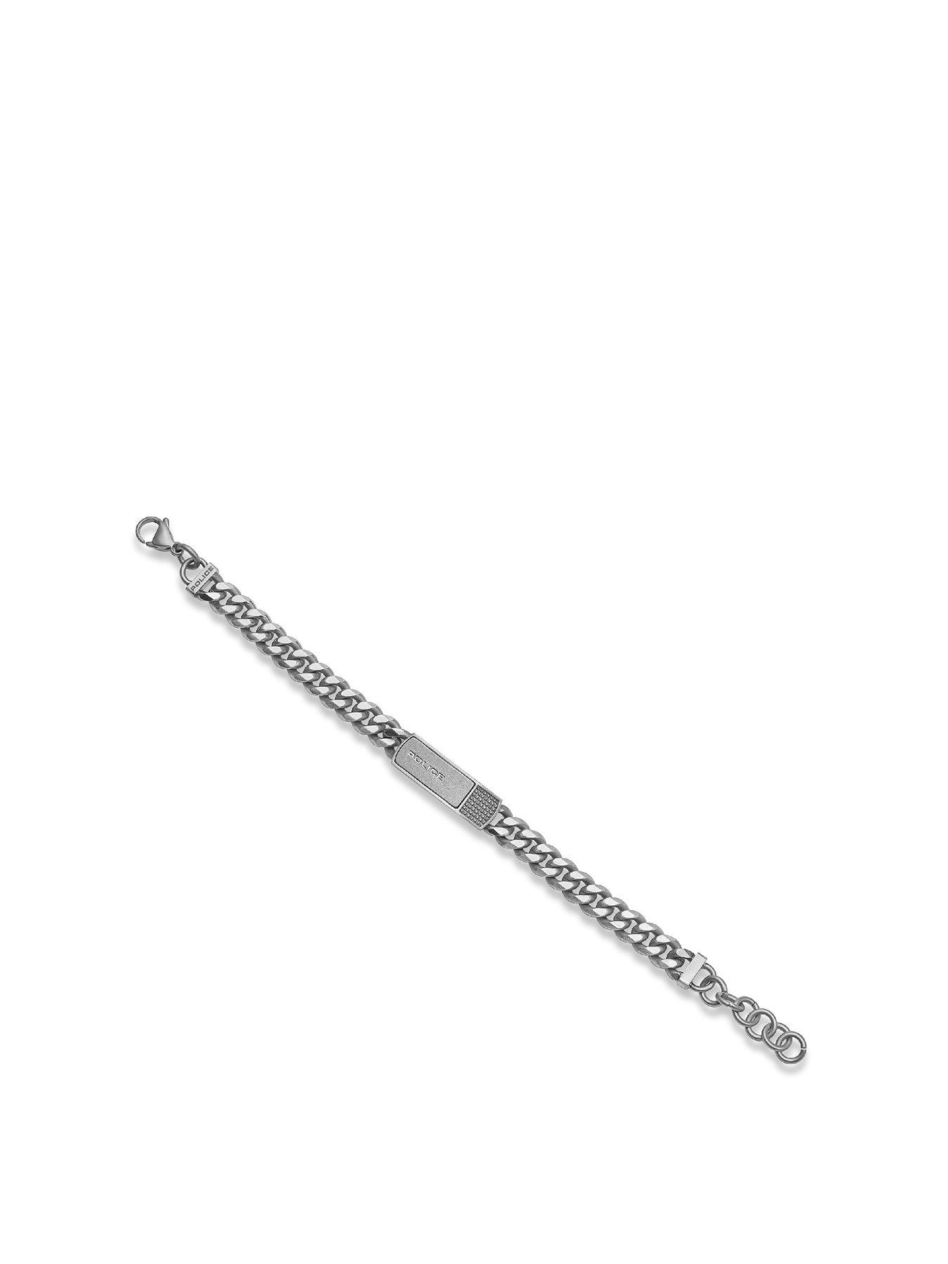 Police Identity Stainless Steel Cahin Bracelet
