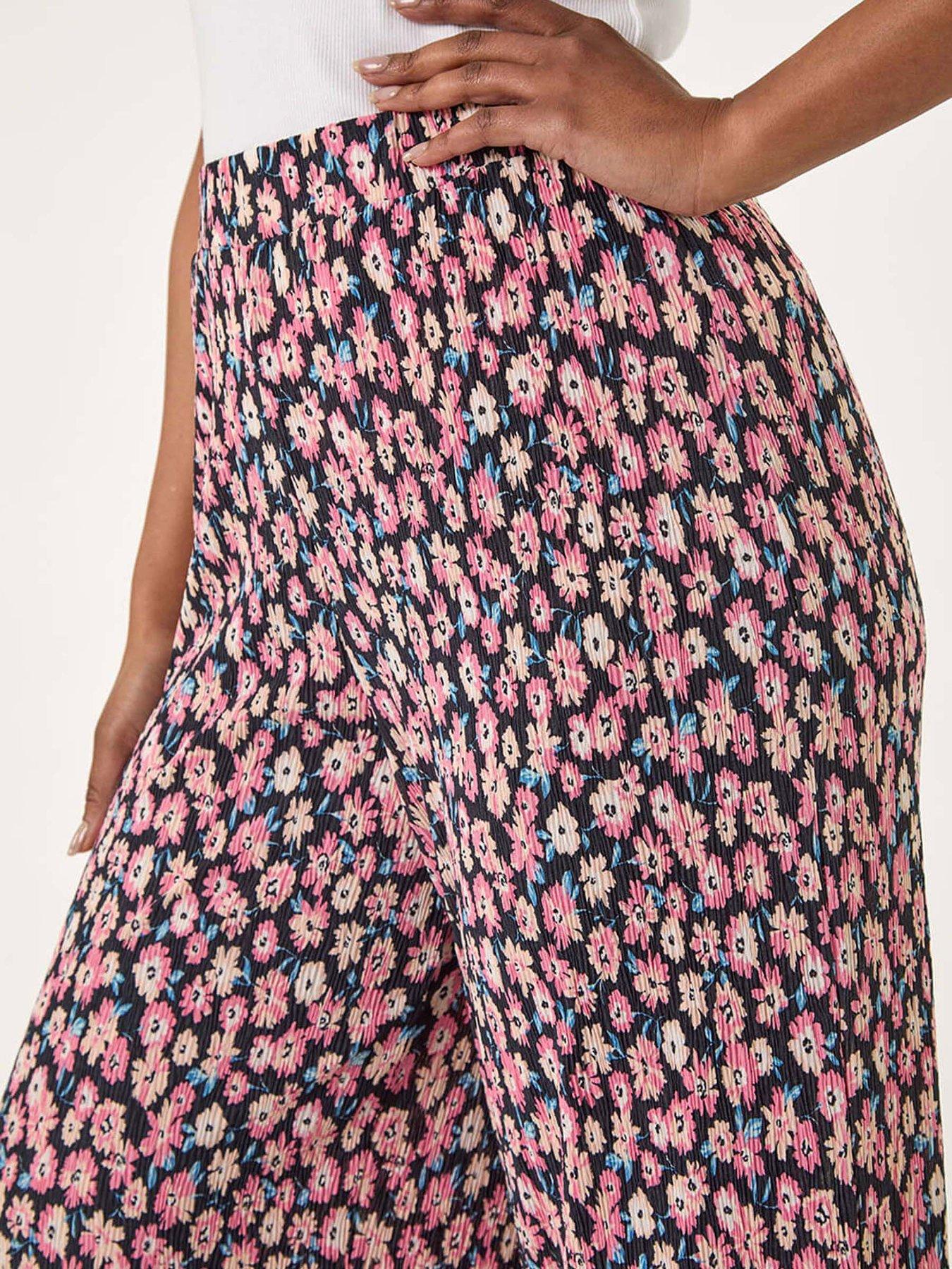 Image 5 of 5 of Roman Petite Floral Crinkle Trouser - Pink