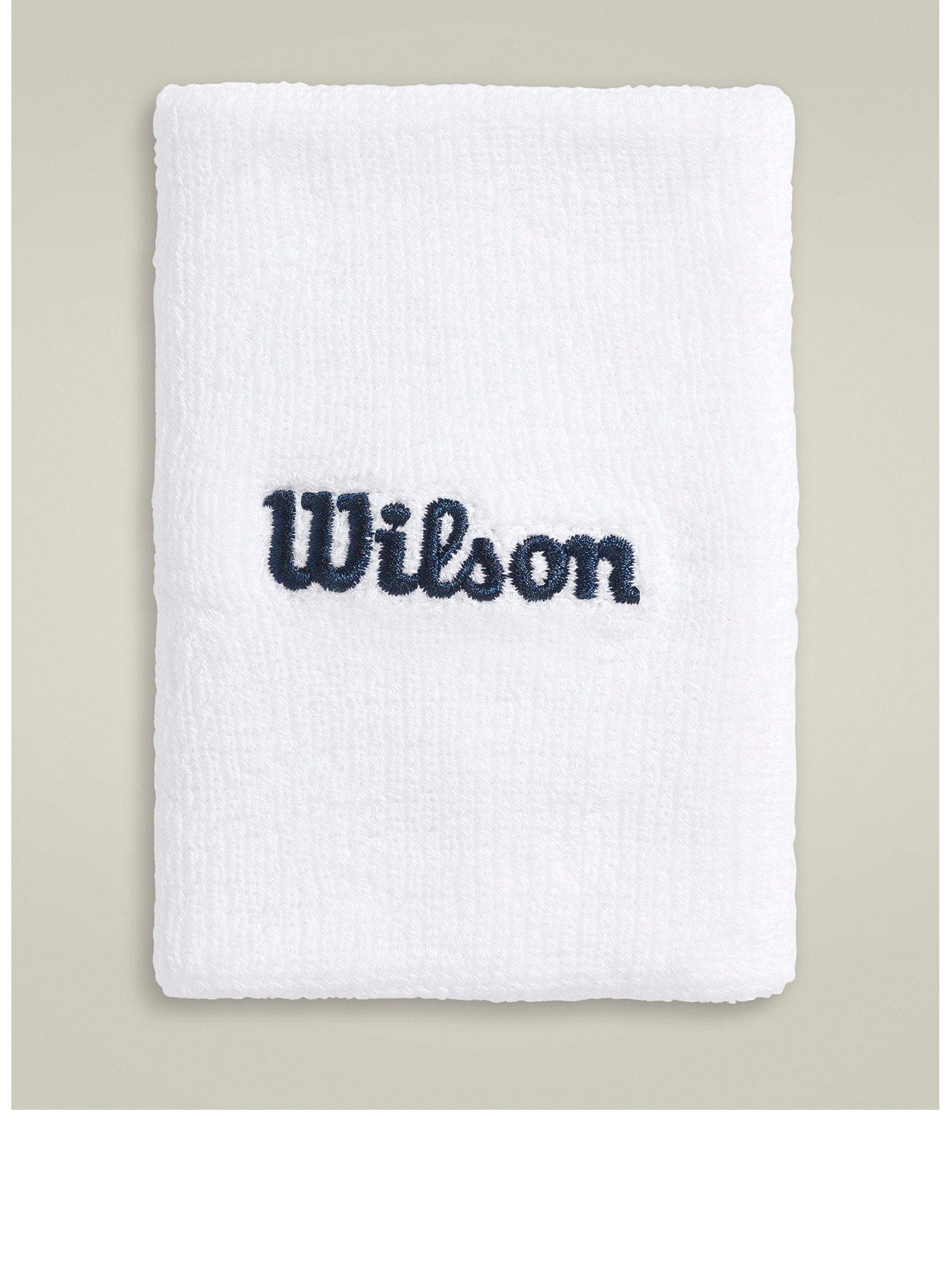 Wilson Unisex Tennis Wide Terry Logo Wristband - White