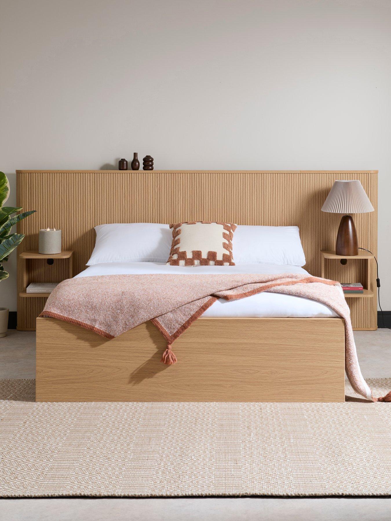 The Very Collection Carina Oversize Headboard Bed with Mattress Options (Buy  &  SAVE!) - Oak