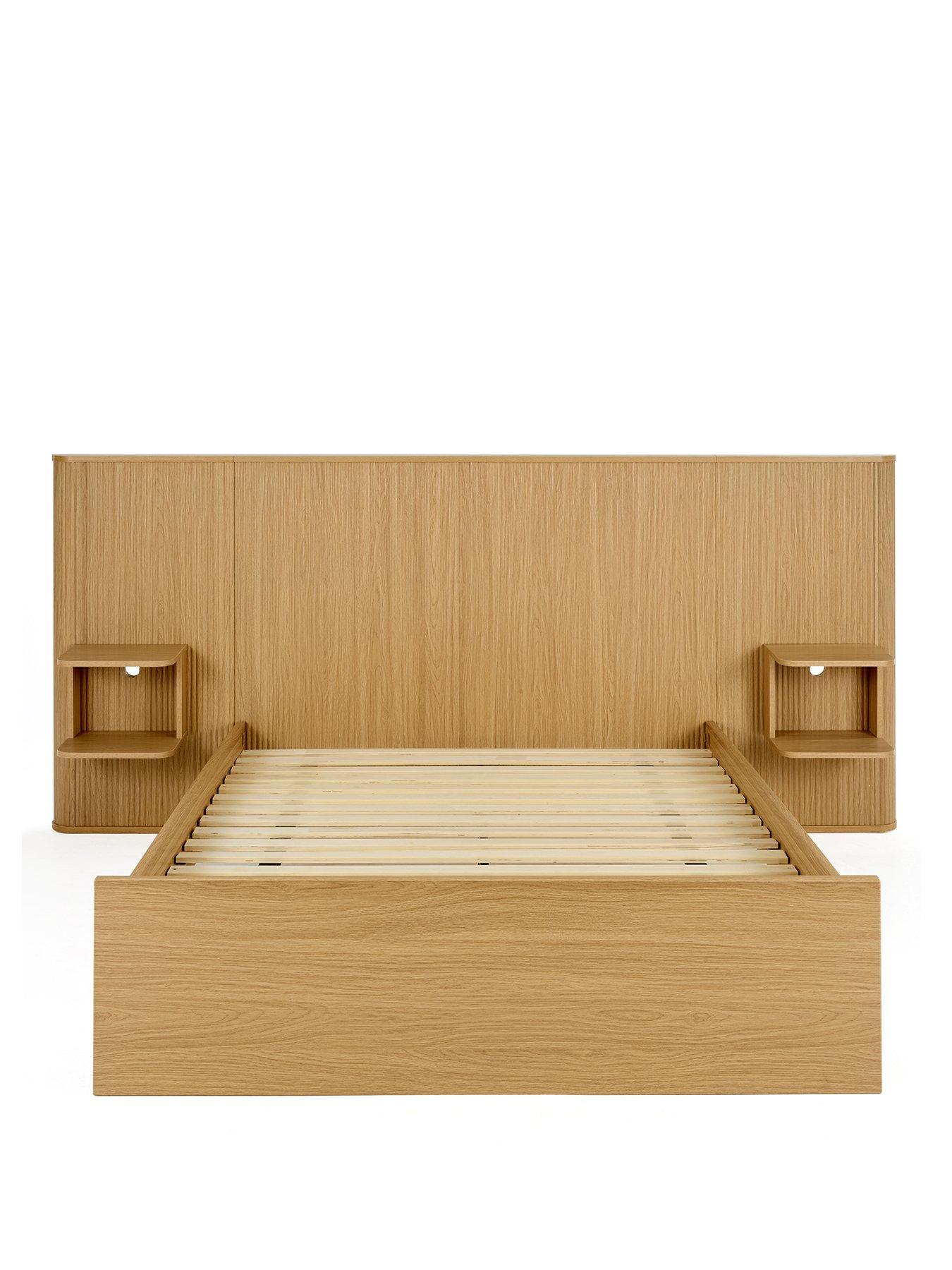Image 2 of 6 of Very Home Carina Oversize Headboard Bed with Mattress Options (Buy &amp; SAVE!) - Oak