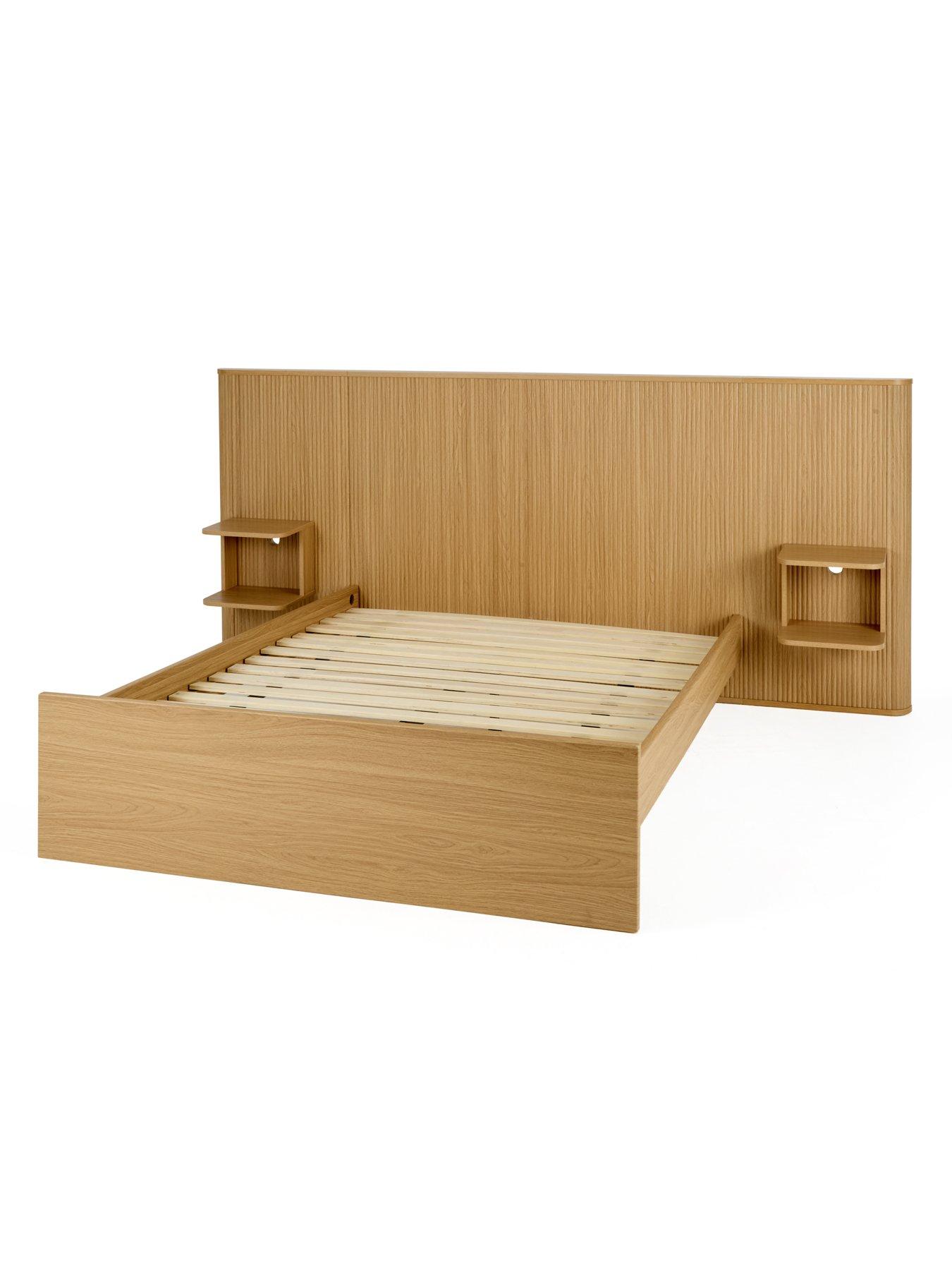 Image 3 of 6 of Very Home Carina Oversize Headboard Bed with Mattress Options (Buy &amp; SAVE!) - Oak