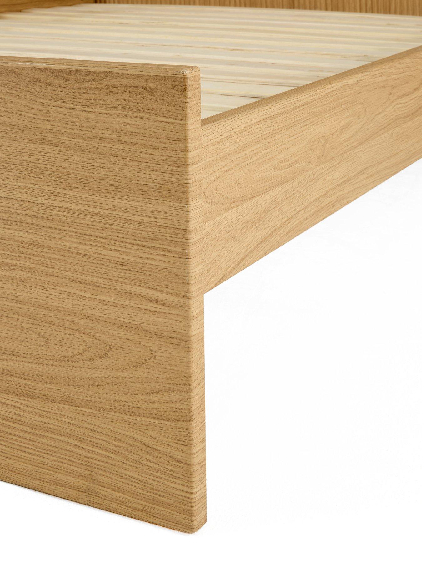 Image 4 of 6 of Very Home Carina Oversize Headboard Bed with Mattress Options (Buy &amp; SAVE!) - Oak