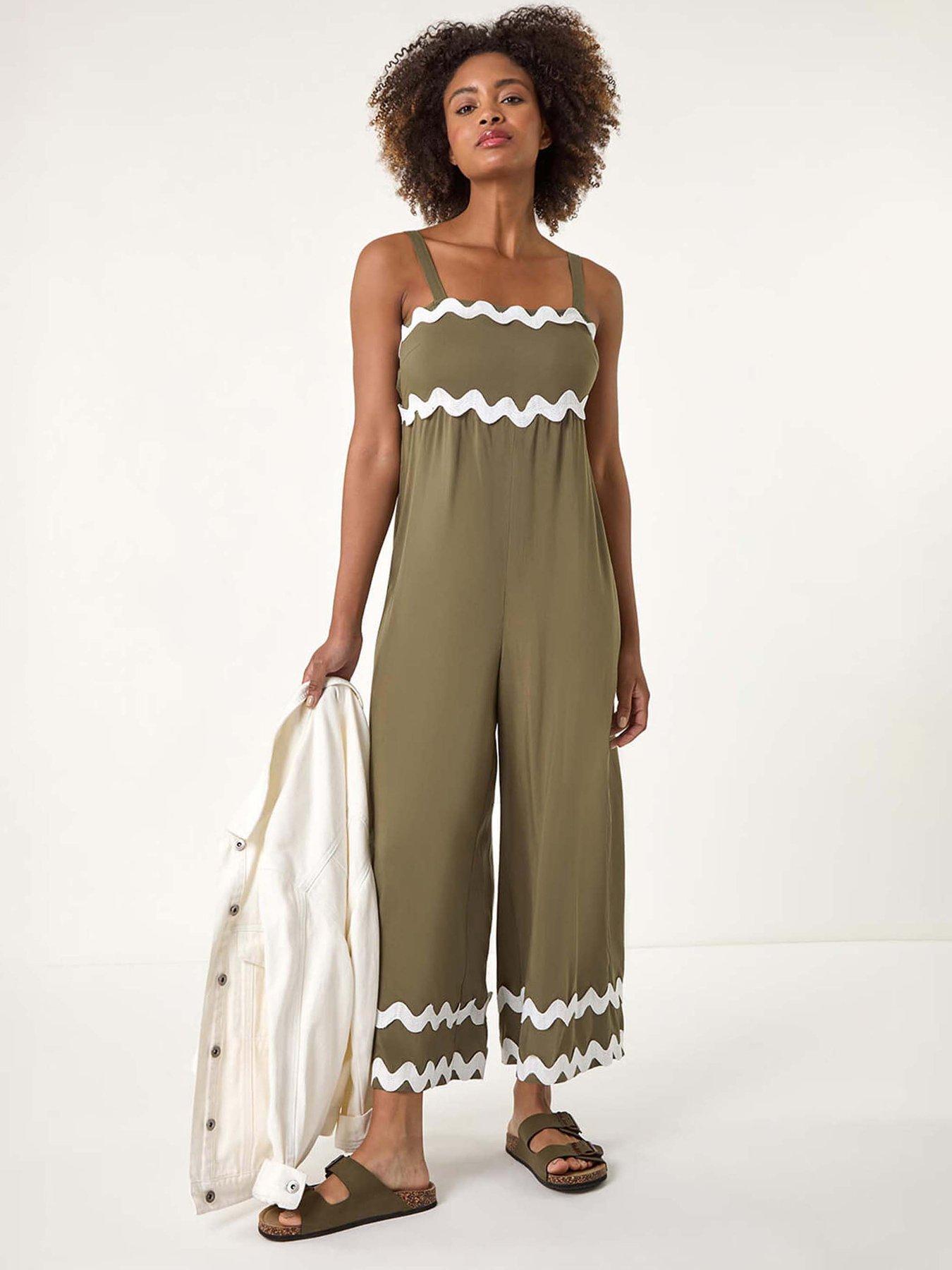 Roman Ric Rac Strappy Jumpsuit - Green | Very