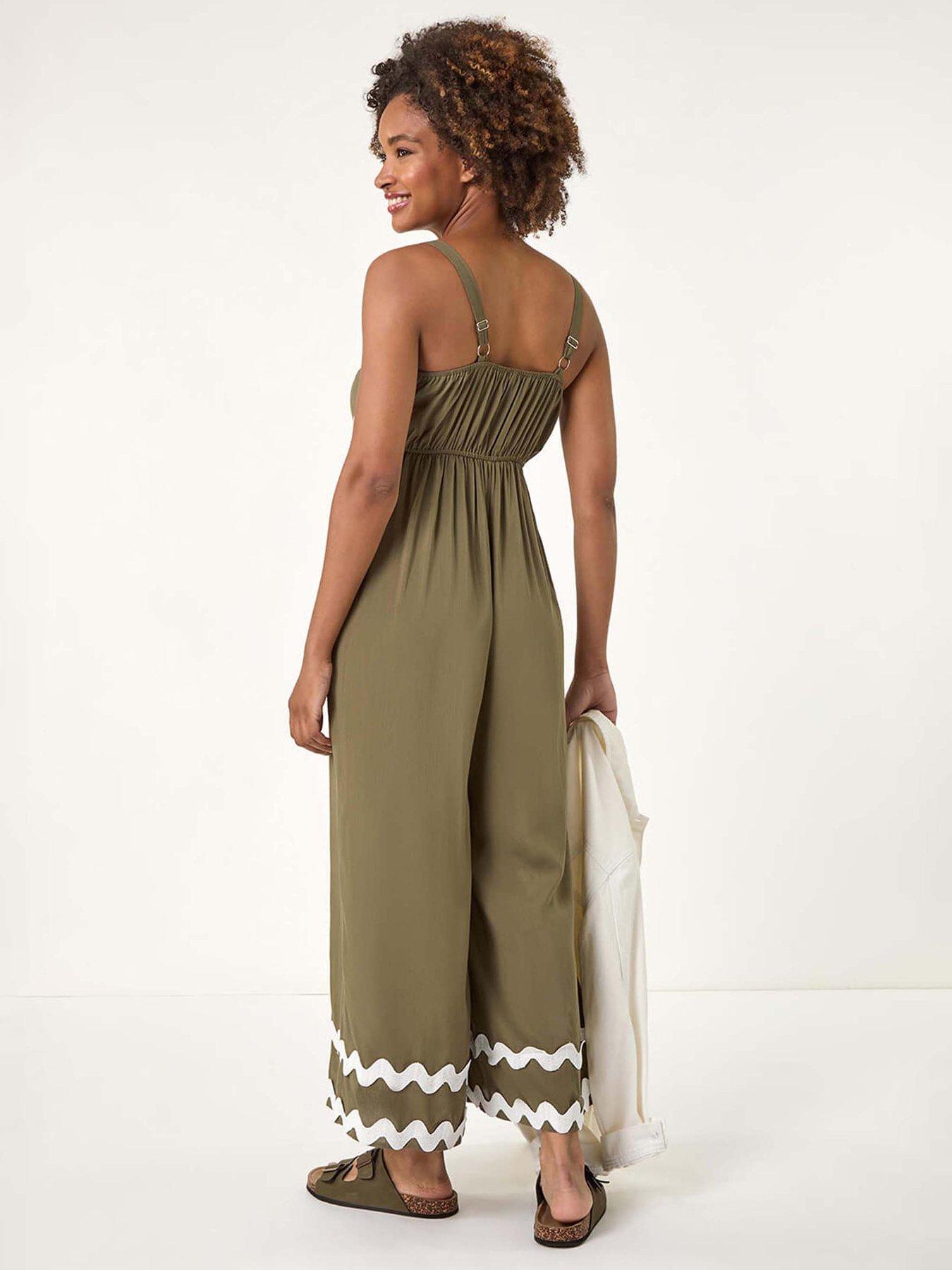 Roman Ric Rac Strappy Jumpsuit - Green | Very